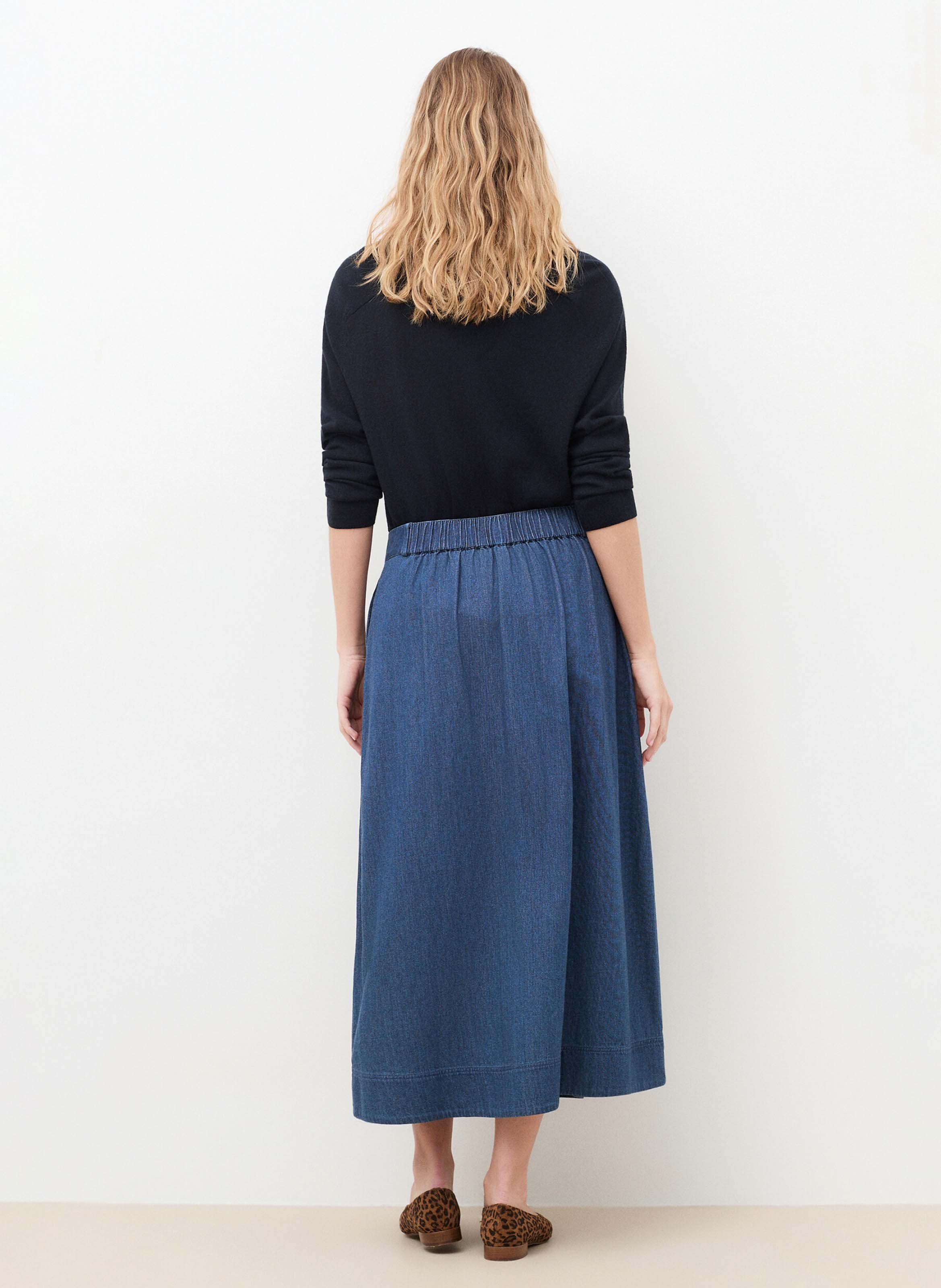 Ausgestellter Maxirock CAROLL Blau
