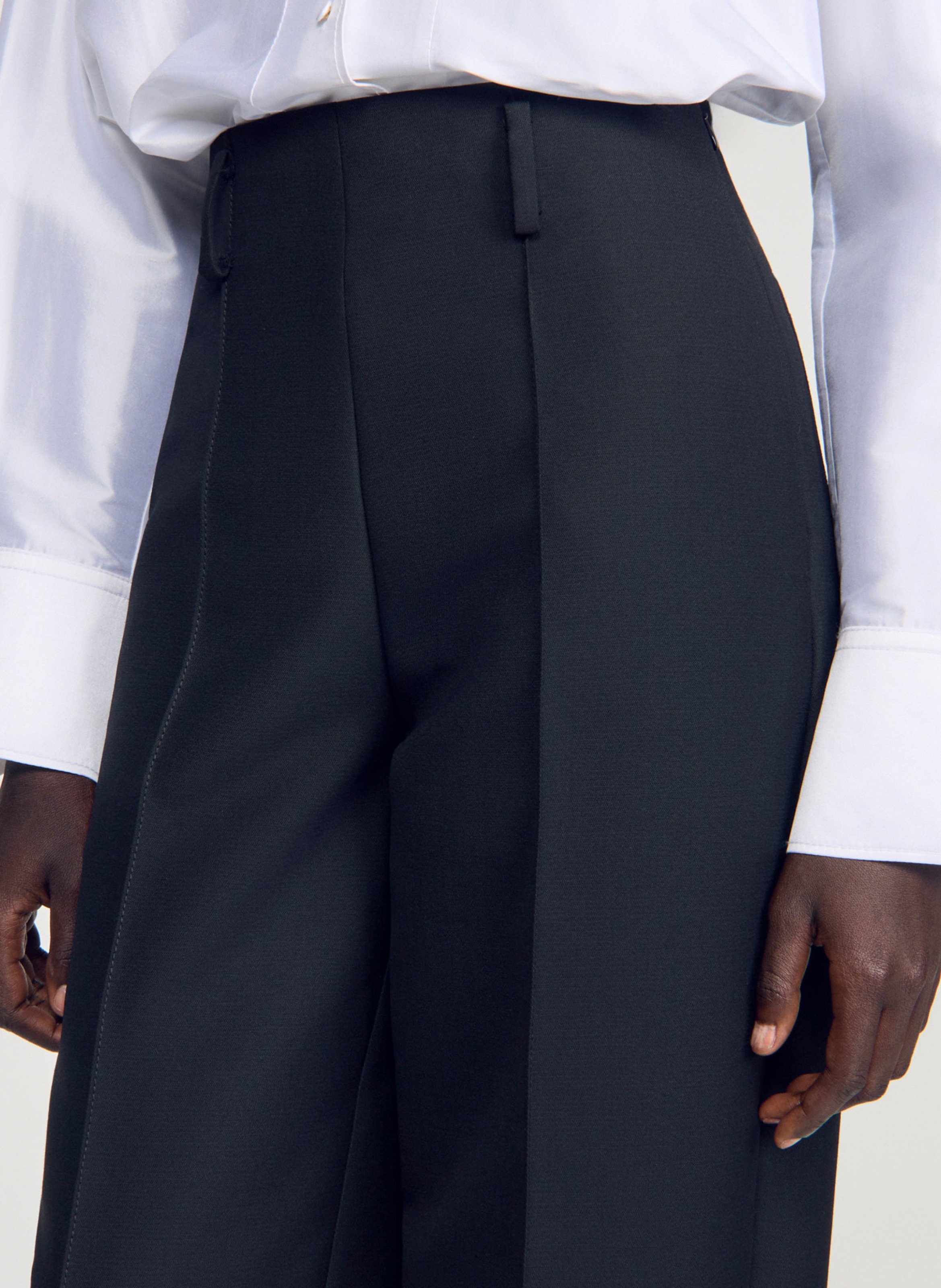Pantalon taille haute droit uni SANDRO Noir