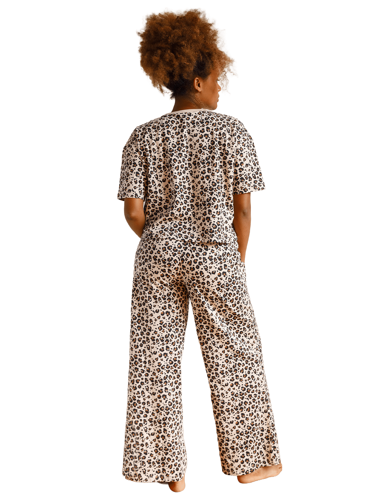 Ensemble de pyjama ample léopard WE ARE JOLIES Beige
