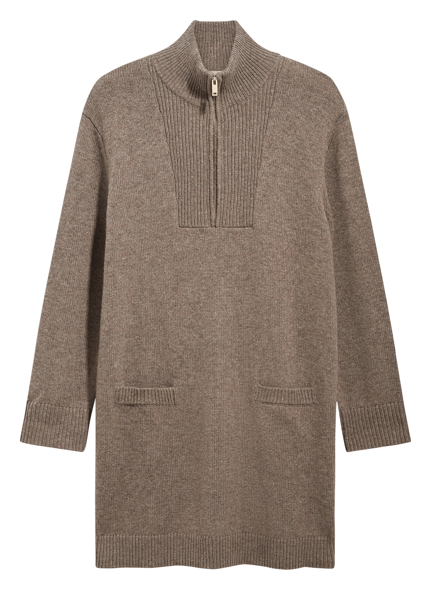 Robe pull col montant en laine mélangée PABLO Marron