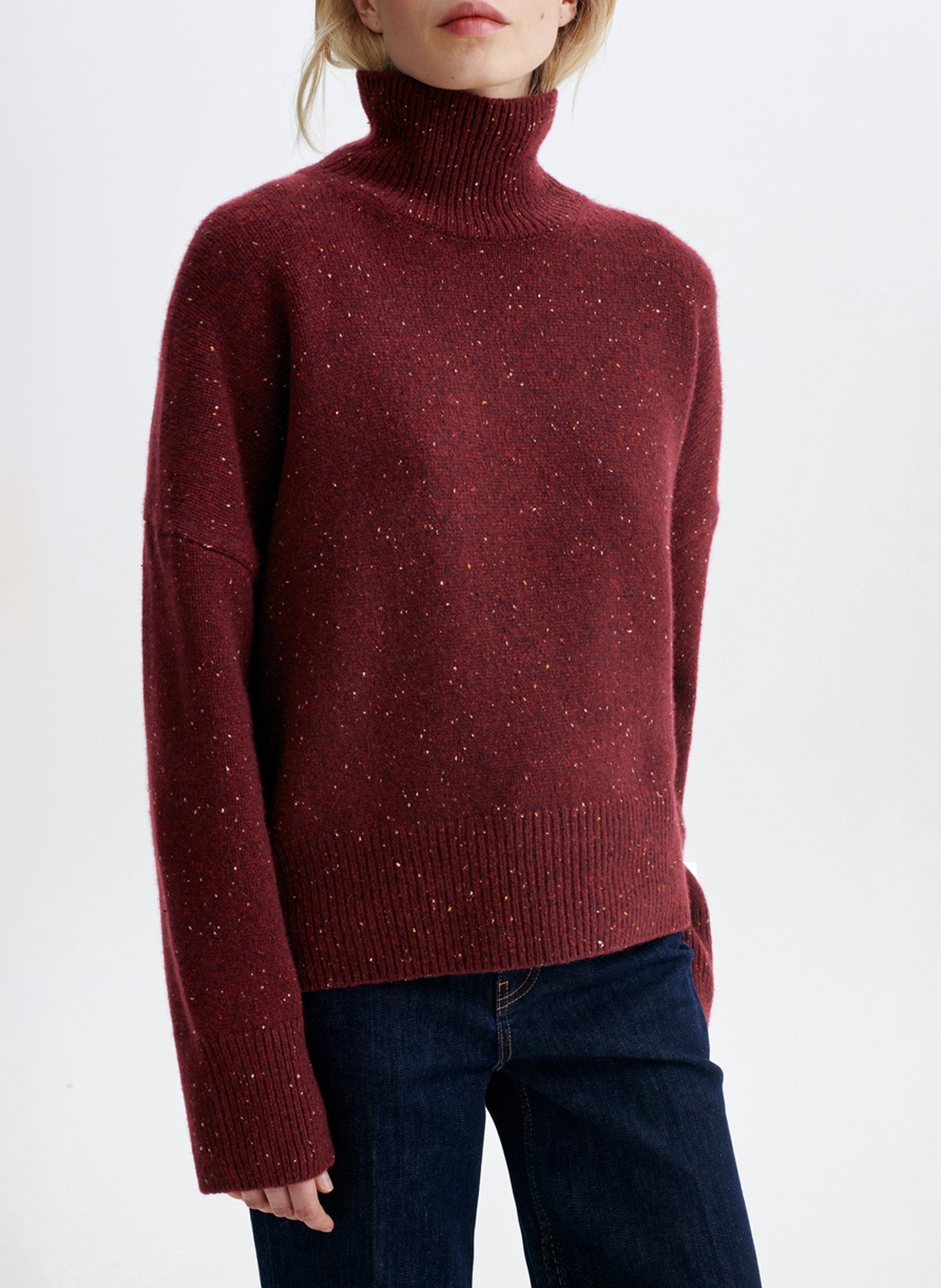 Weiter Kaschmirpullover mit Stehkragen VANESSA BRUNO Violett