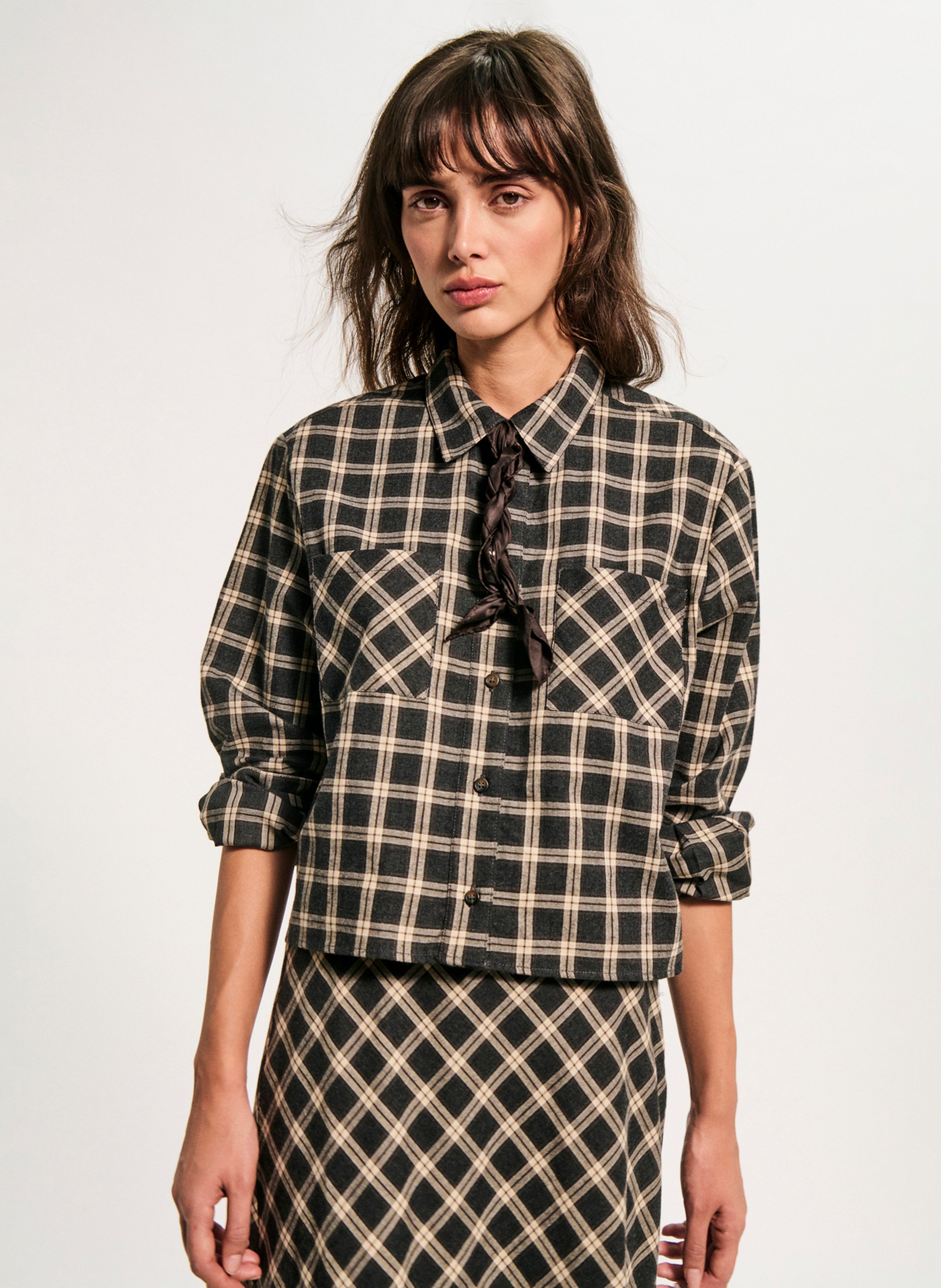 Chemise col classique en coton PABLO Gris