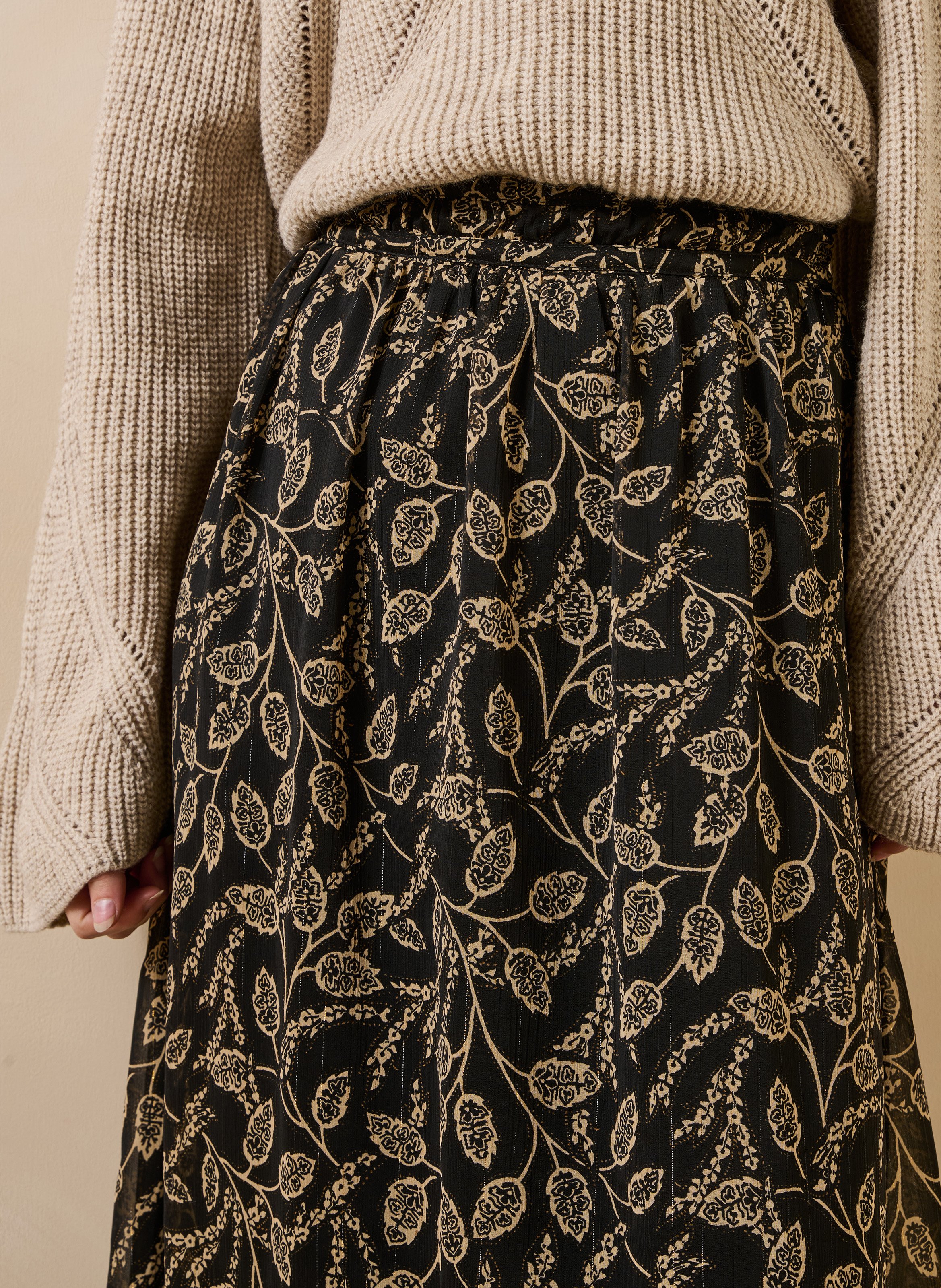 Long flared skirt LA FEE MARABOUTEE Black