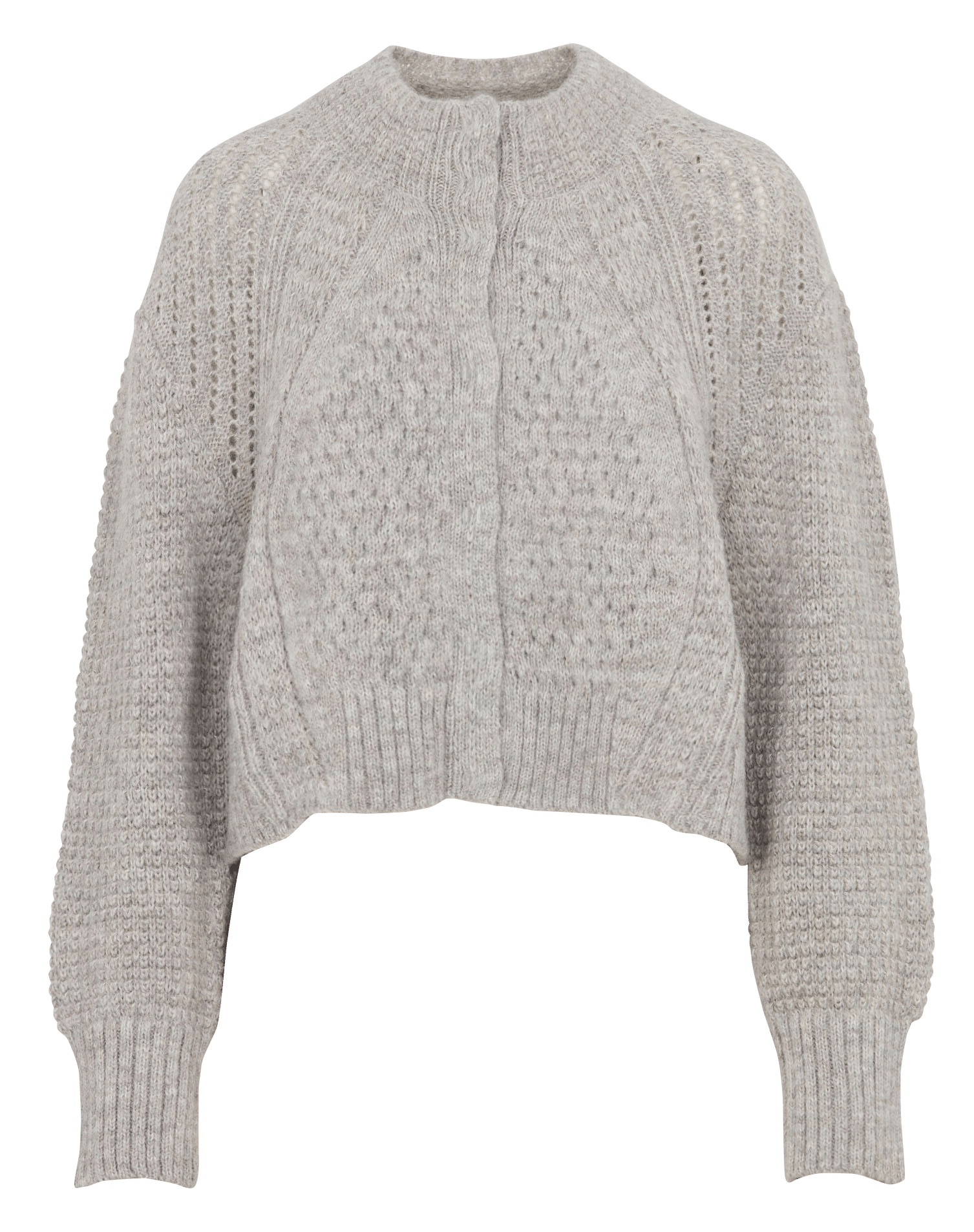 Gerade geschnittene Strickjacke aus Wollmix COTELAC Grau