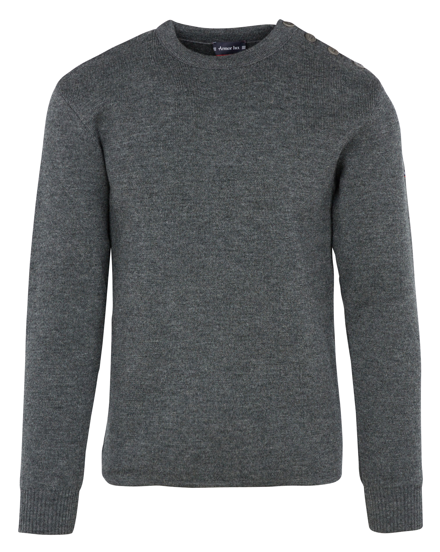 Rundhalspullover aus Wolle, Regular Fit ARMOR LUX Grau