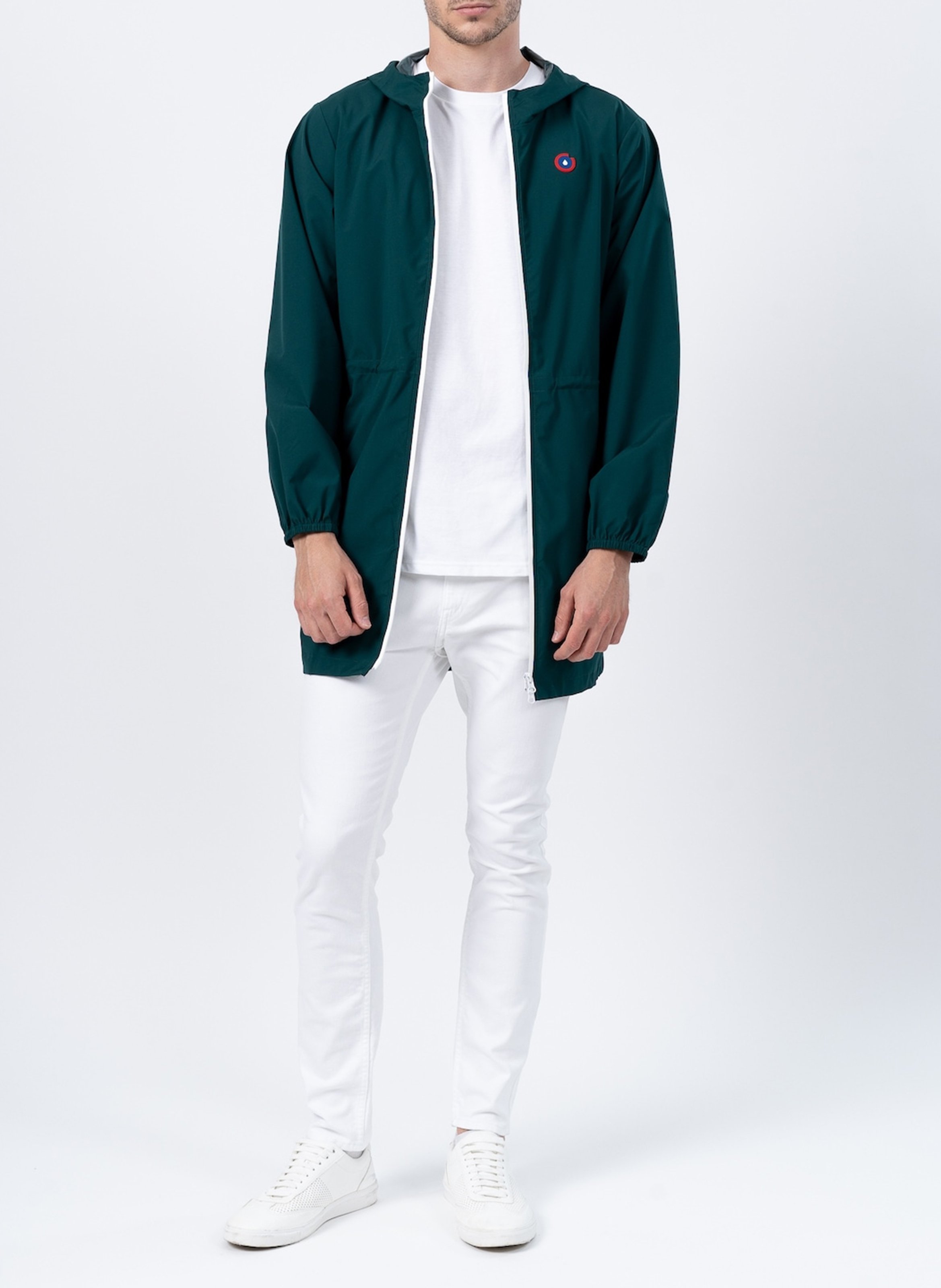 Imperméable long à capuche convertible FLOTTE Vert