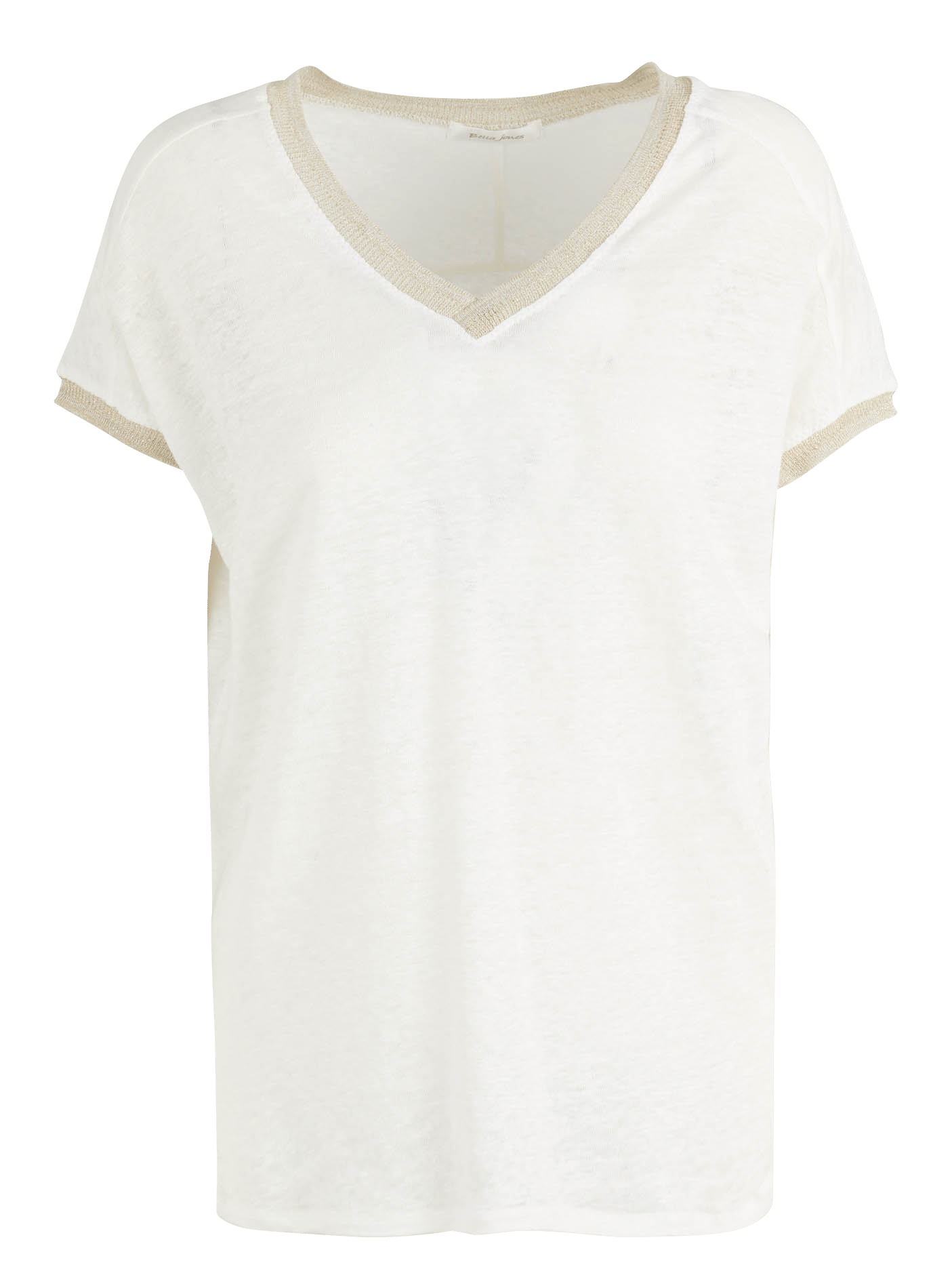 Tee-shirt col V en lin BELLA JONES Beige