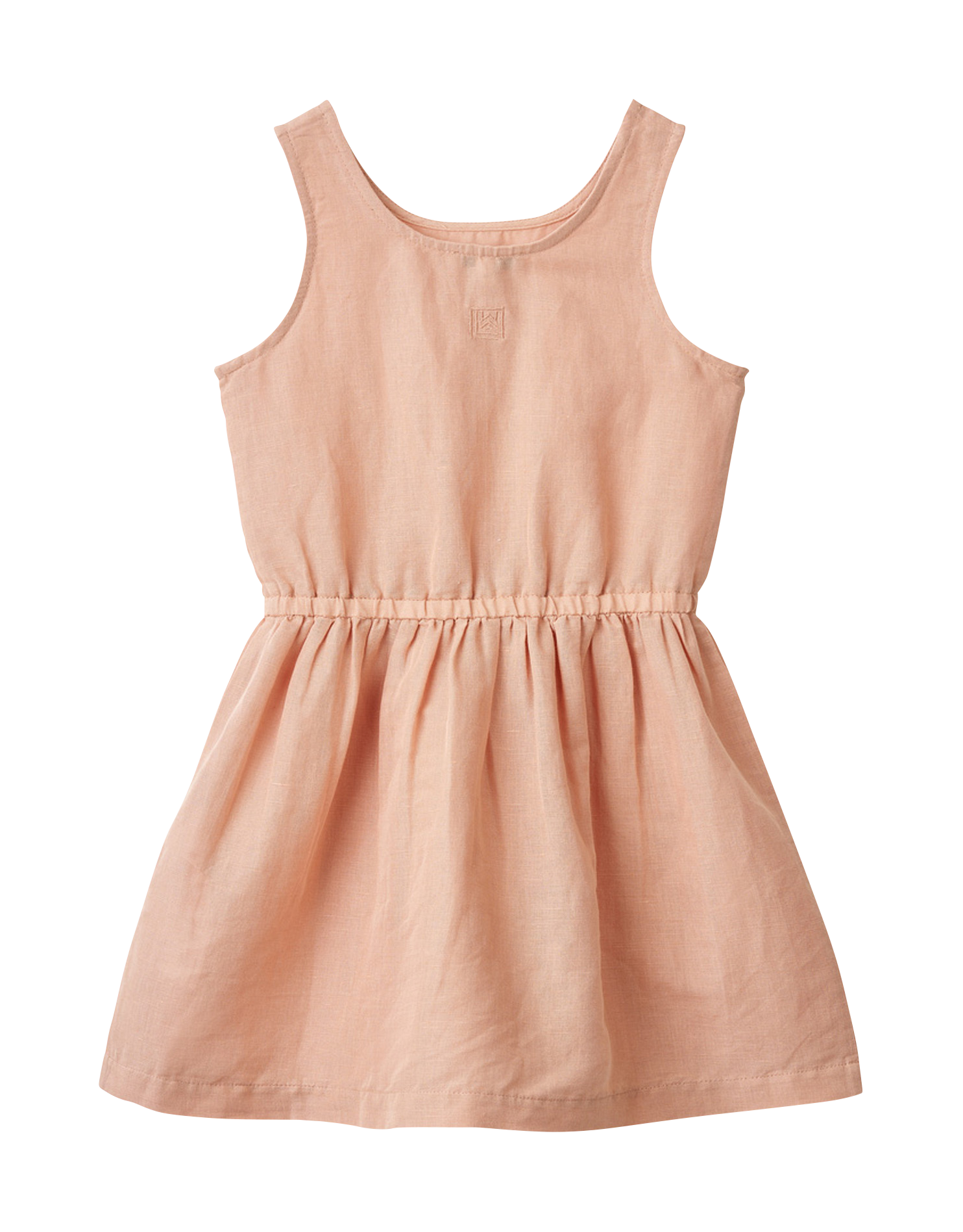 Round-neck organic cotton and linen-blend dress LIEWOOD Pink