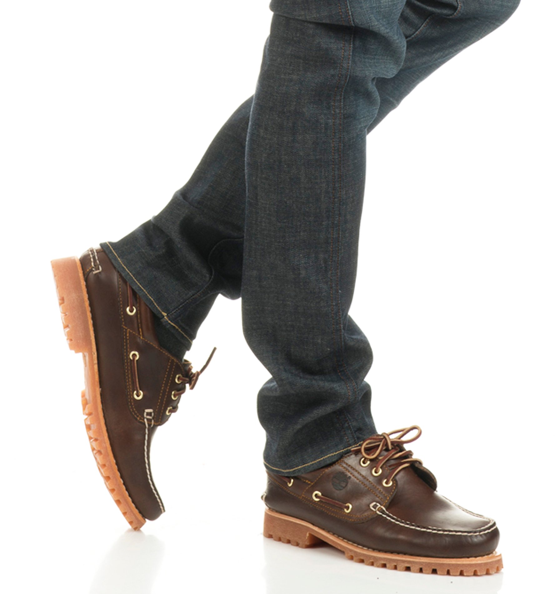 Chaussures bateau en cuir TIMBERLAND Marron