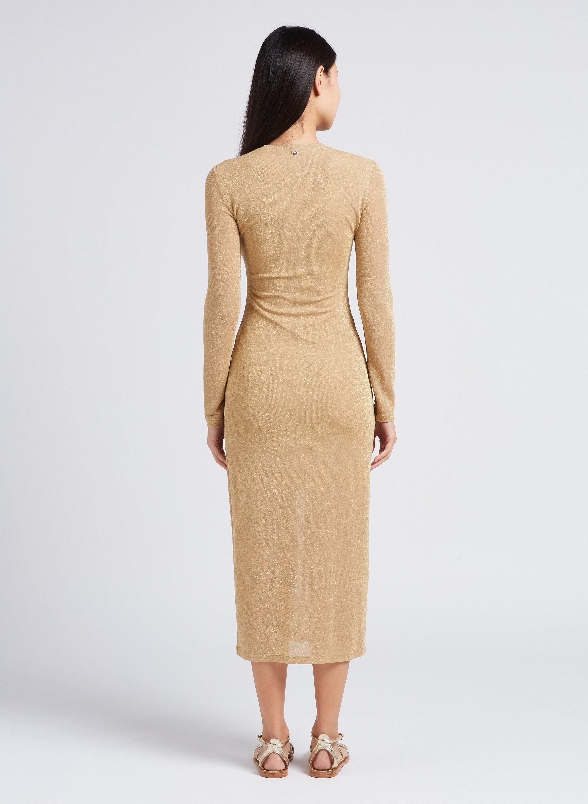 Metallic effect midi dress PLEASE Golden