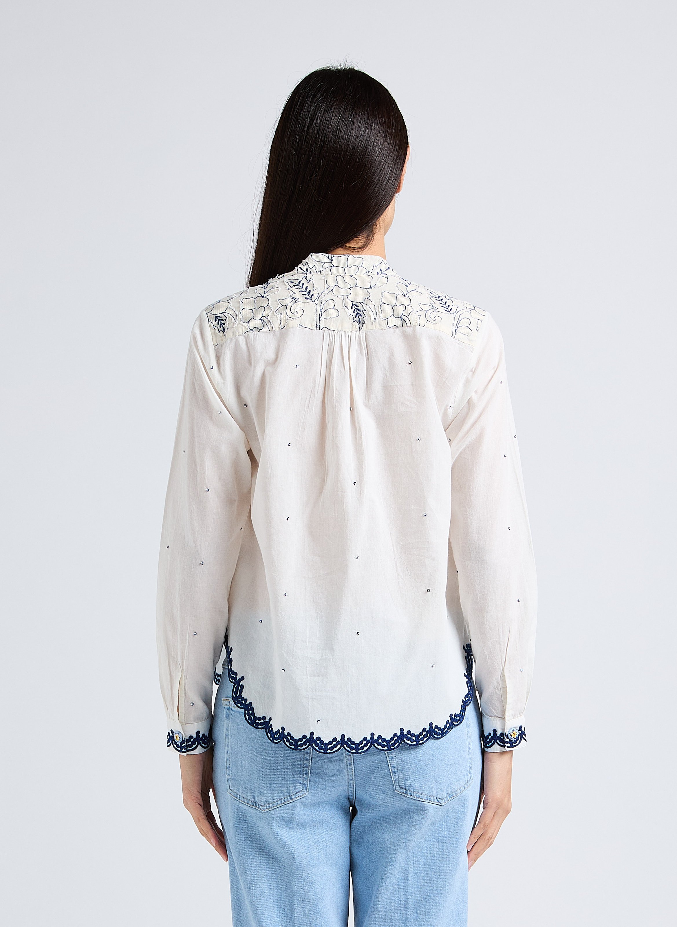 Embroidered cotton blouse PAUL AND JOE White