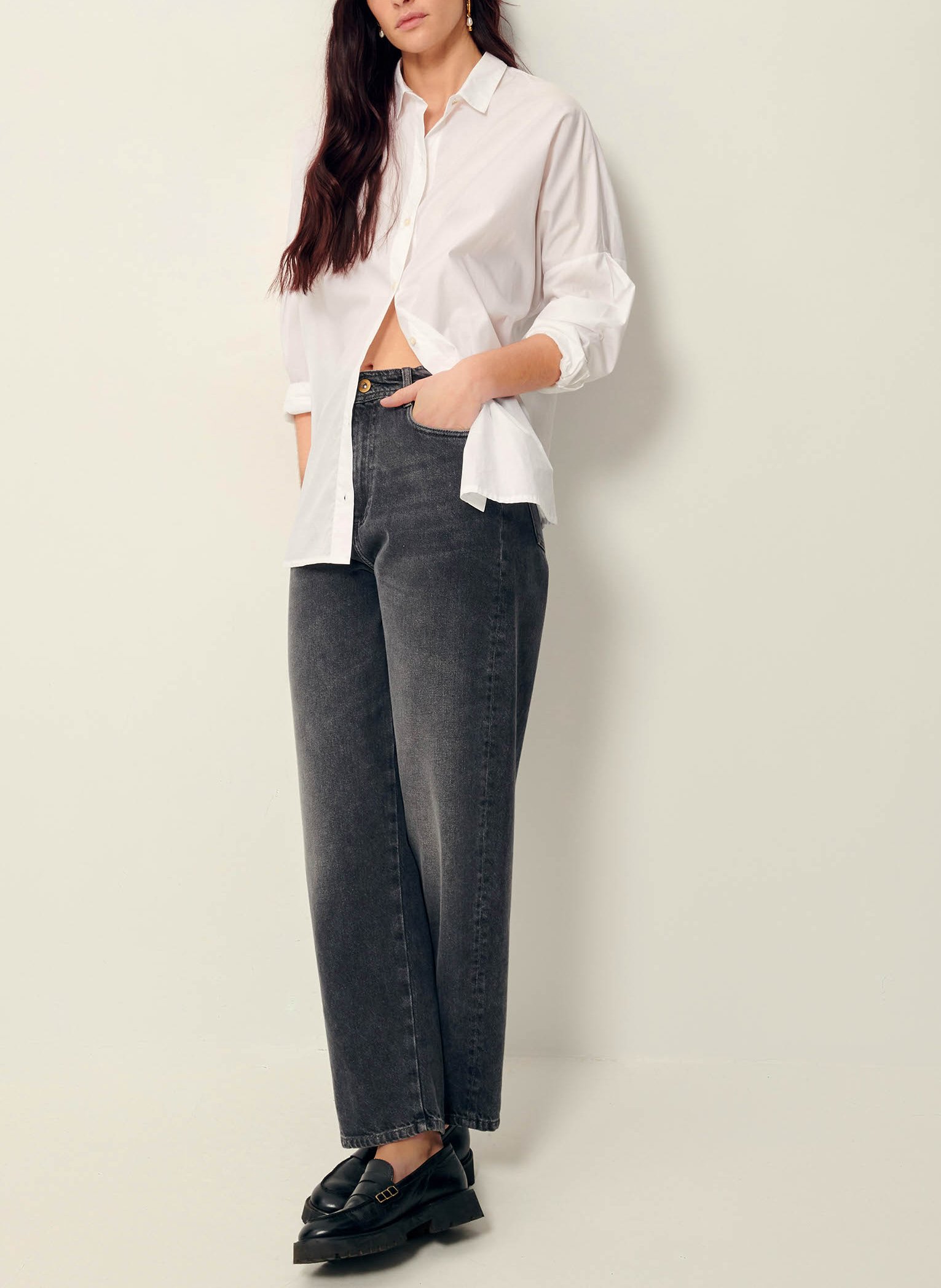 Chemise col classique en coton SESSUN Blanc