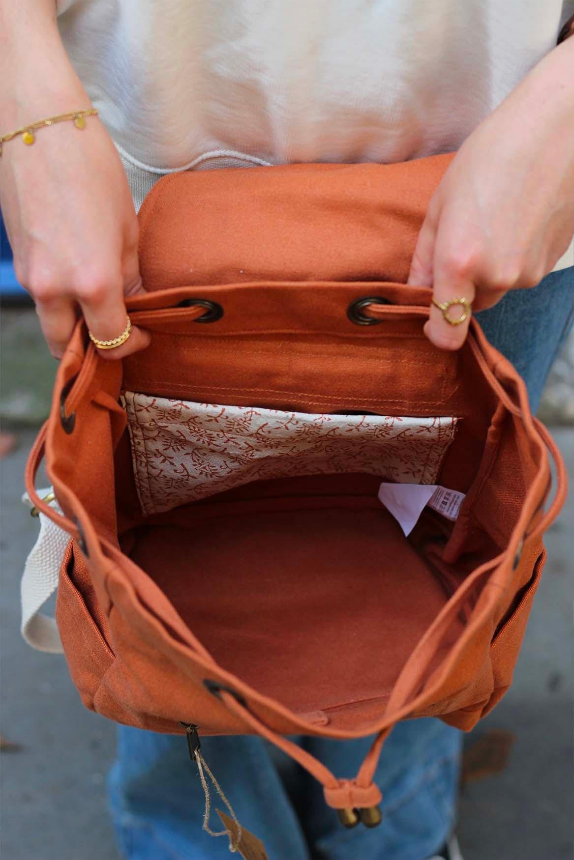 Cotton backpack Orange