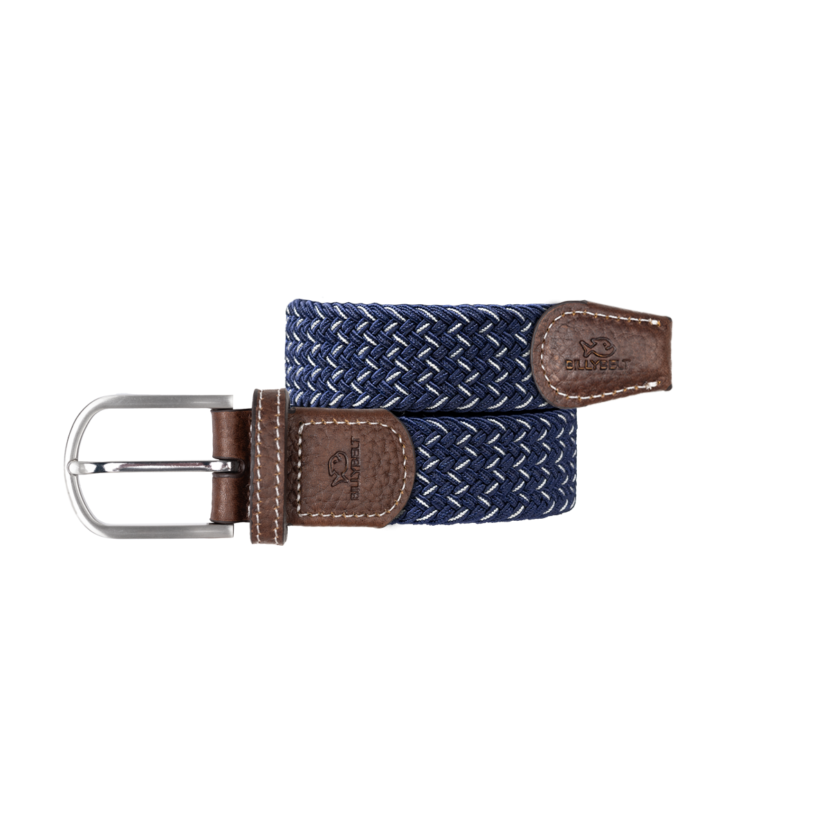 Multicolored braided elastic belt BILLYBELT Blue