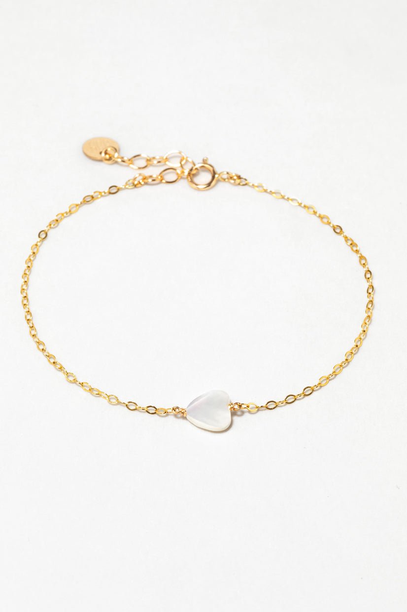 Heart bracelet - mother of pearl YAY Golden