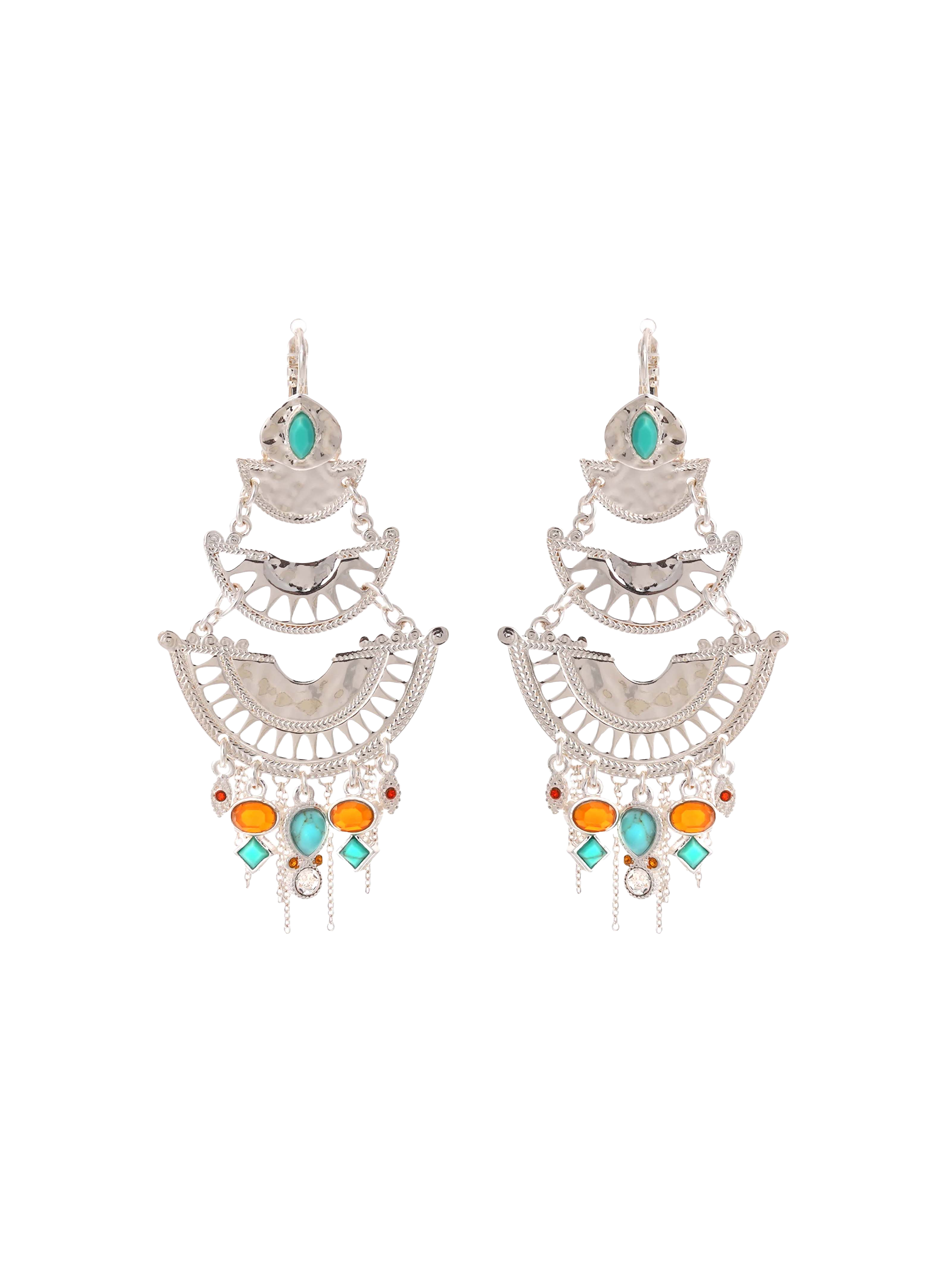 Dangling earrings for pierced ears with beads and charms HIPANEMA Silver