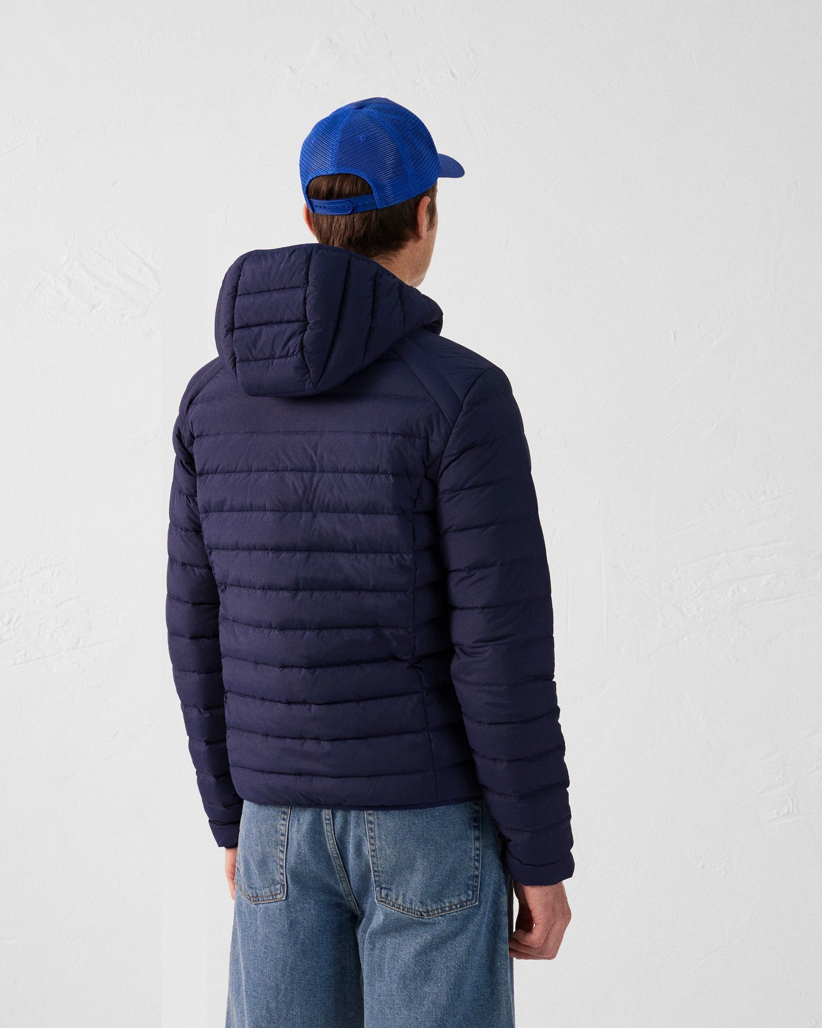 Frantz Stretch Lightweight Hooded Puffer Coat JOTT Blue