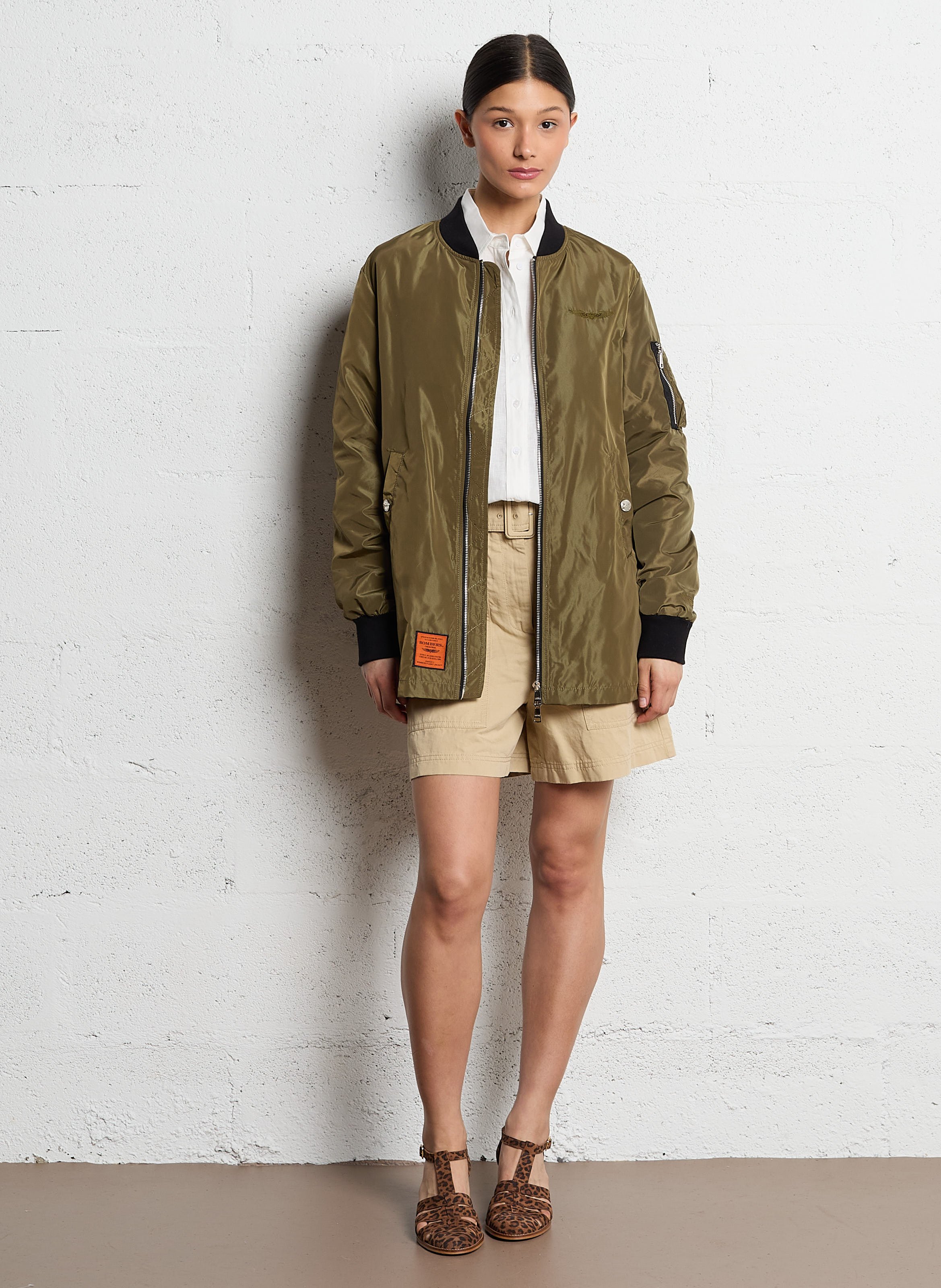 High-waisted straight shorts MAX MARA WEEK END Beige