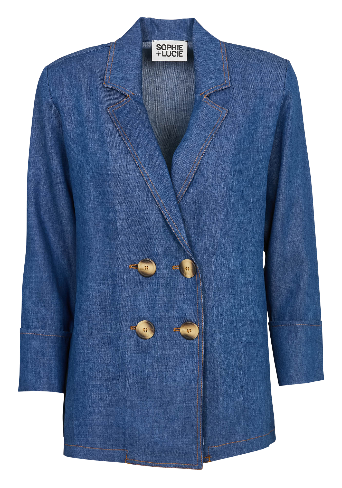 Denim jacket with tailored collar SOPHIE+LUCIE Blue