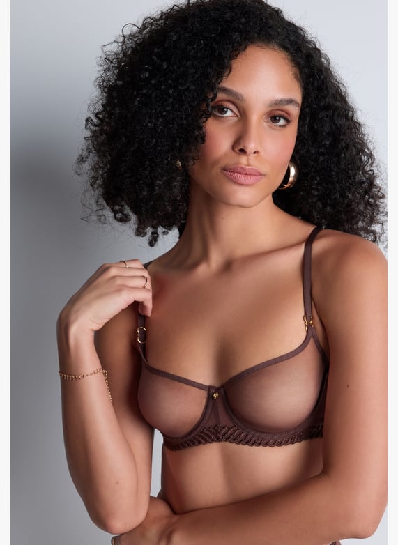 Underwired demi-cup bra | Brown by AUBADE Underwired demi-cup bra Brown