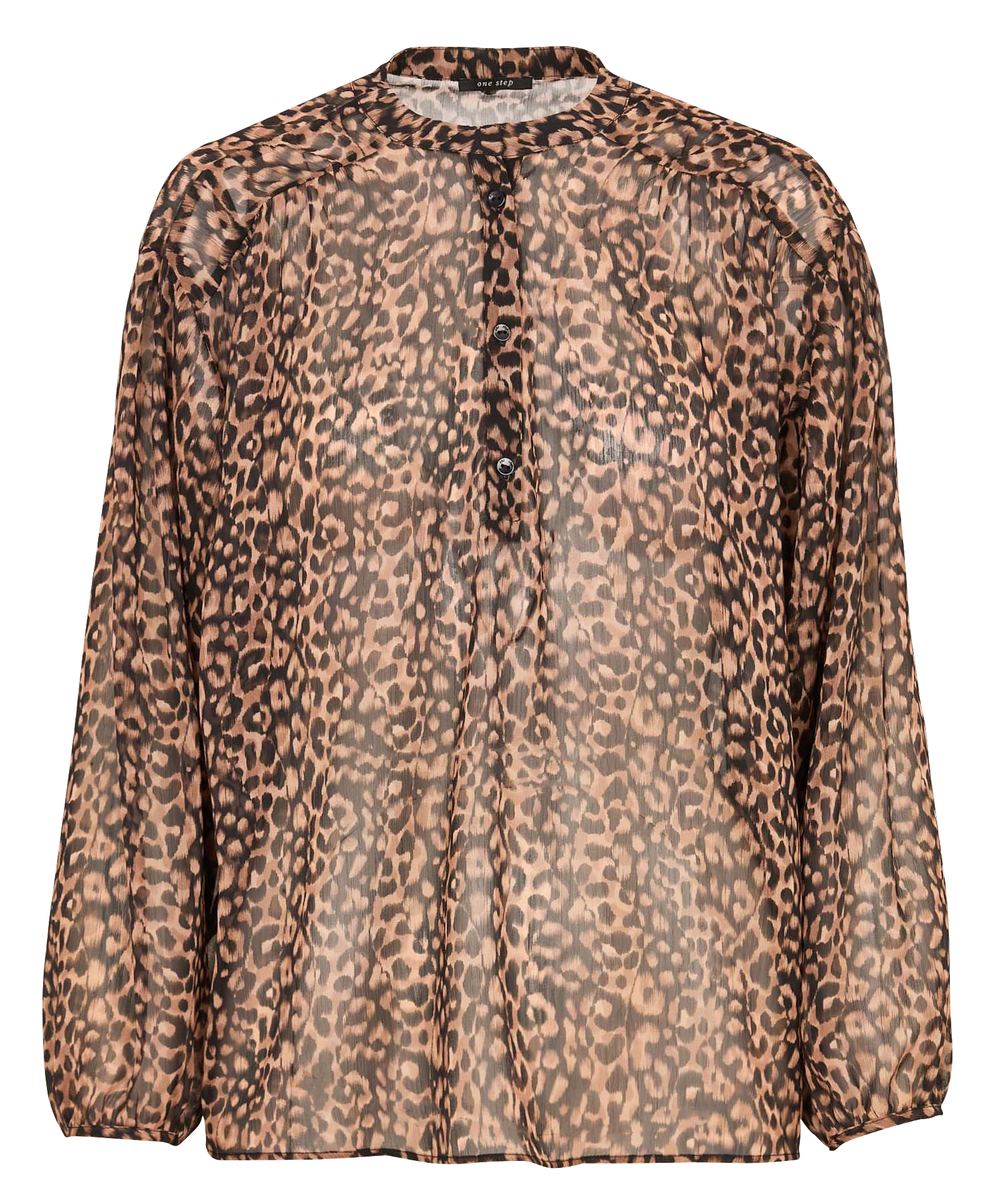 Blouse col V imprimé léopard ONE STEP Noir
