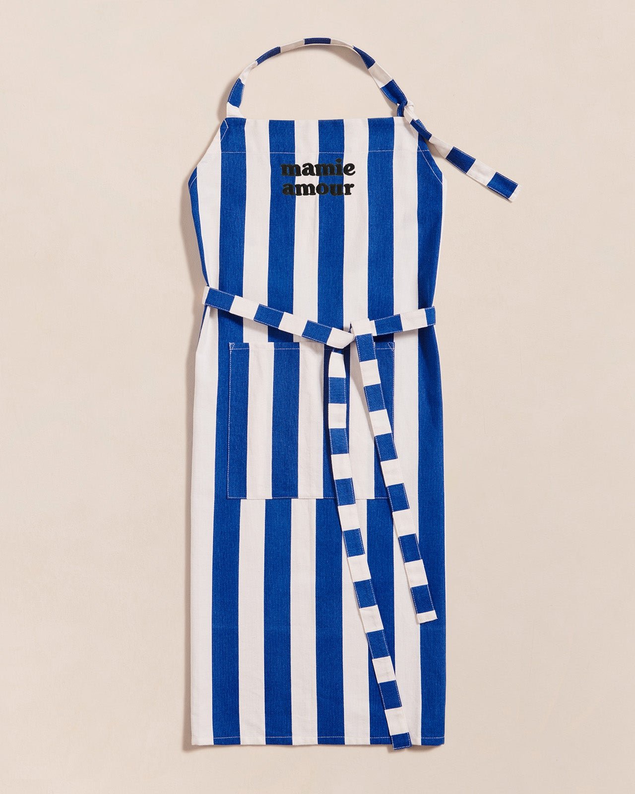 Le tablier mamie amour à rayures en coton EMOI EMOI Bleu