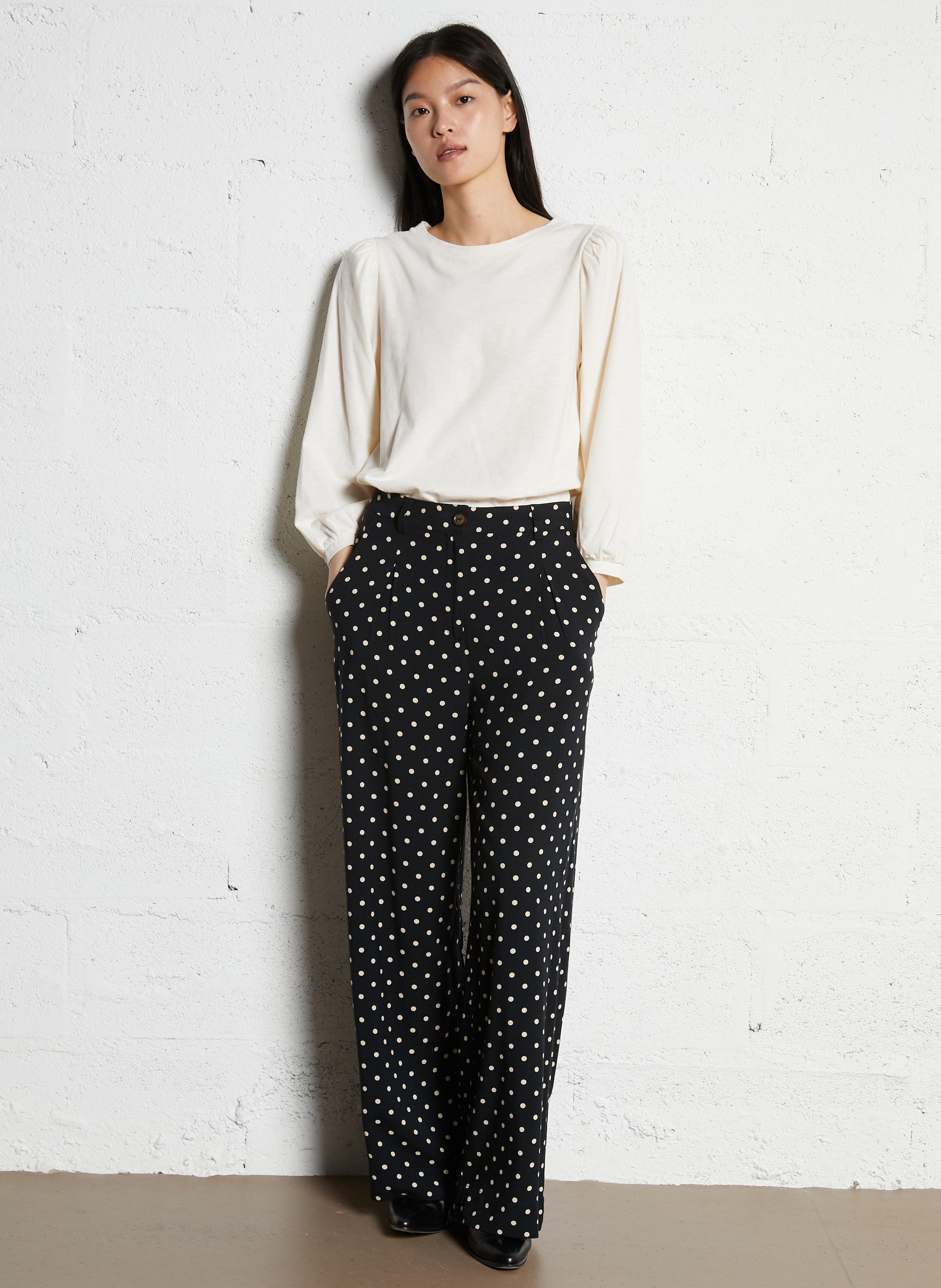 Rundhals-T-Shirt aus Bio-Baumwolle EMILE ET IDA Beige