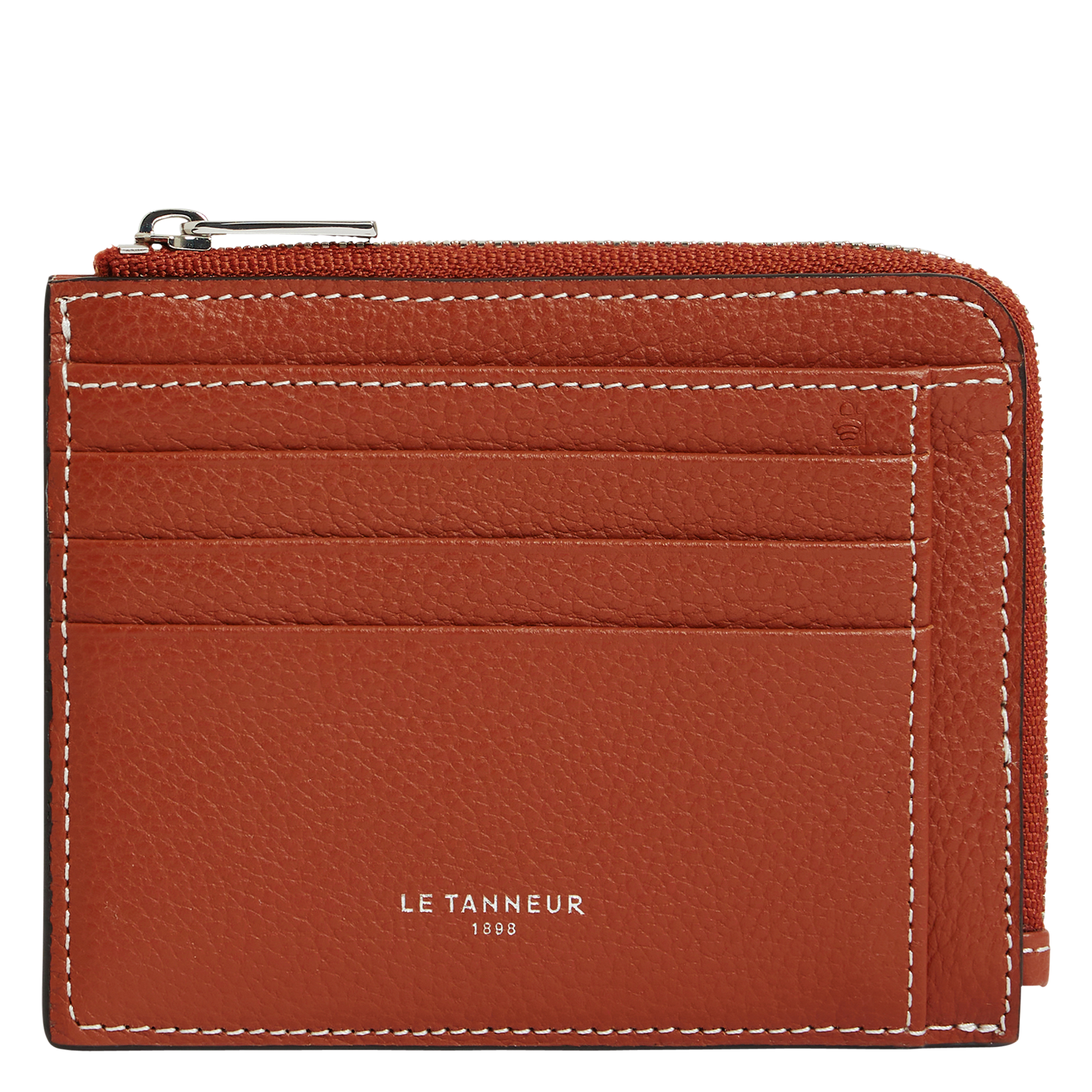 - 100% leer, - 6 kaarthoudersplitten, - 1 centrale zak, - Afmetingen: L10 x H7 cm. LE TANNEUR Bruin