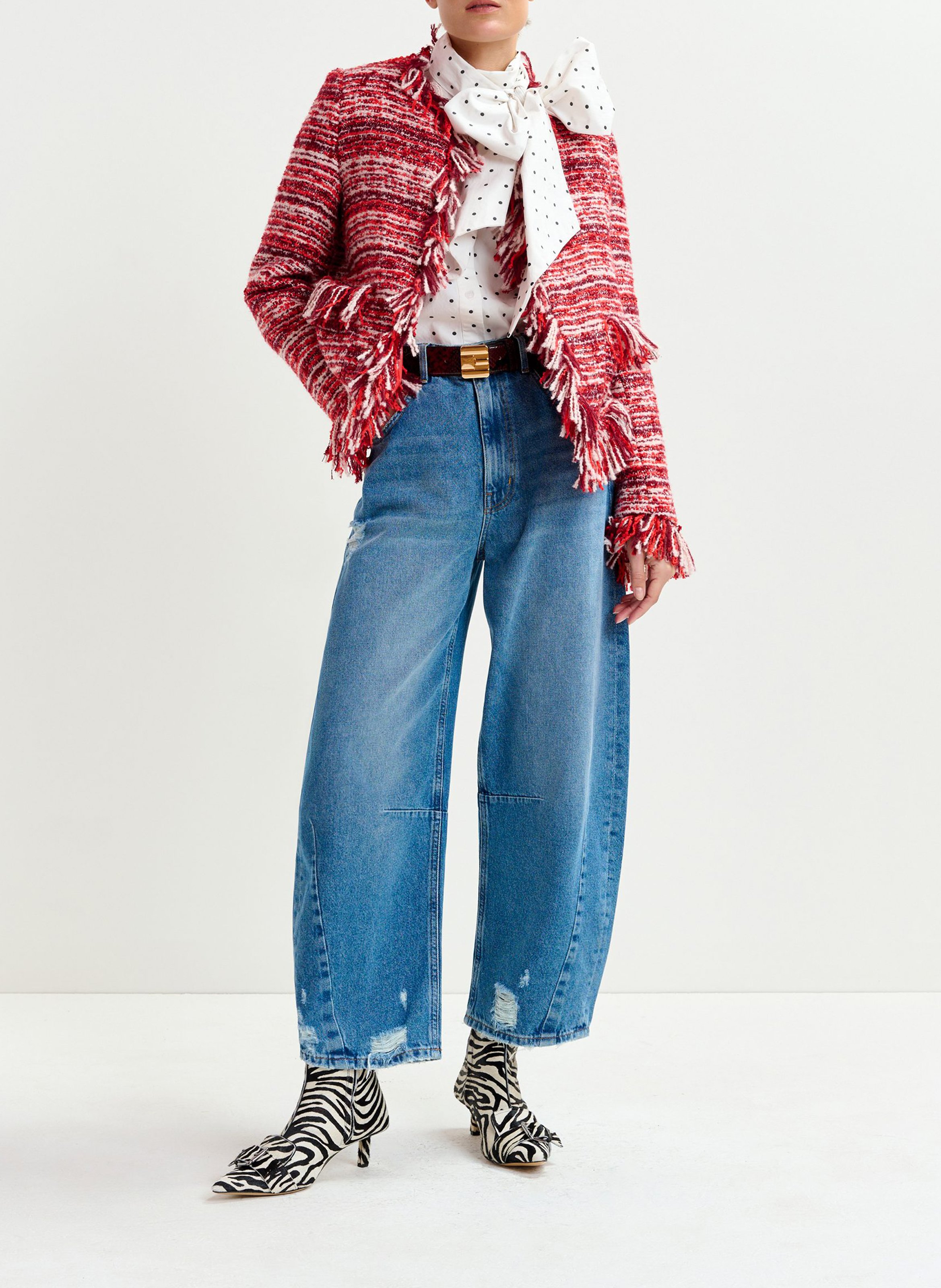 Jean ballon taille haute fantaisie ESSENTIEL ANTWERP Bleu