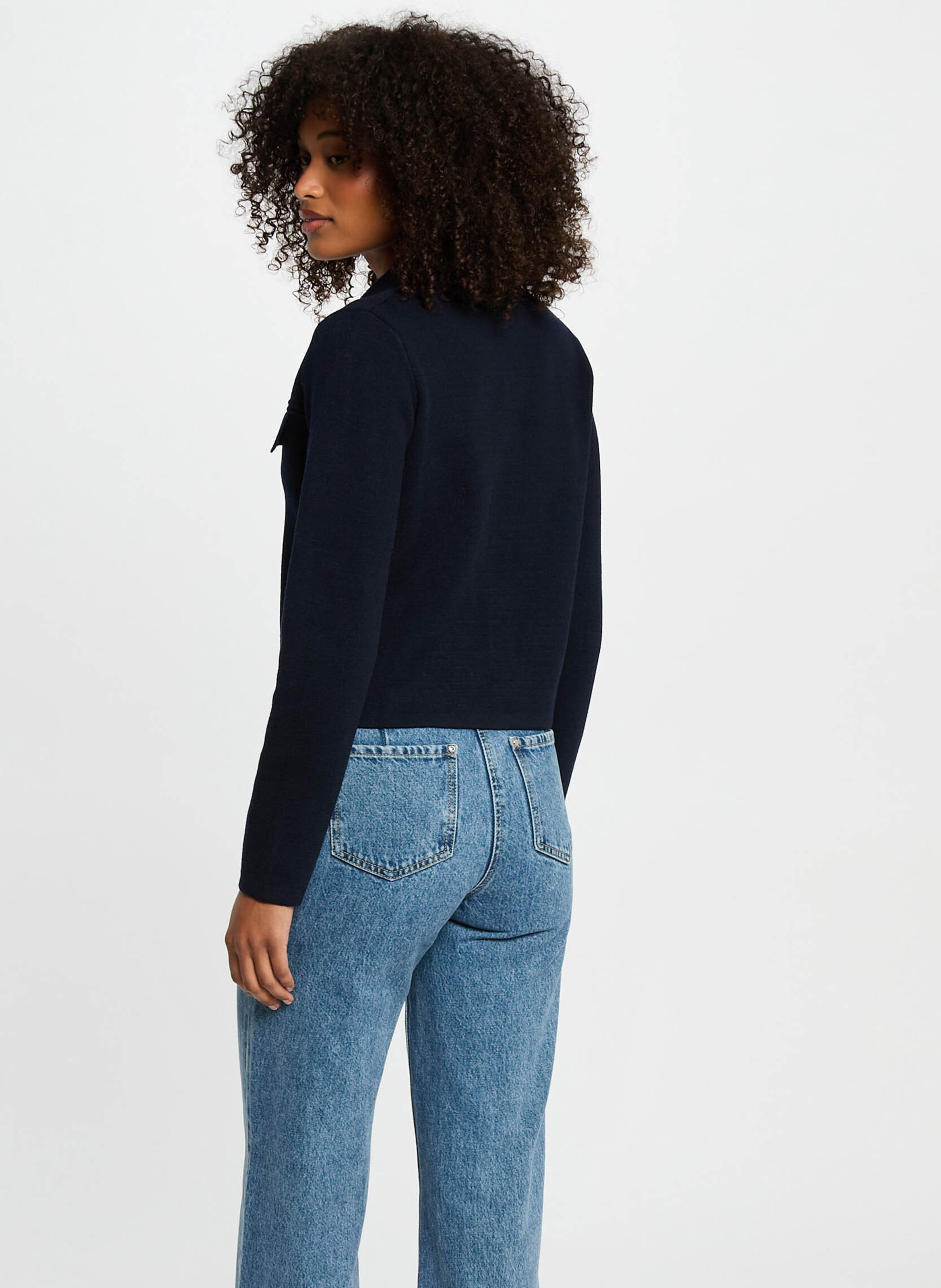 Strickjacke mit klassischem Kragen MORGAN Blau