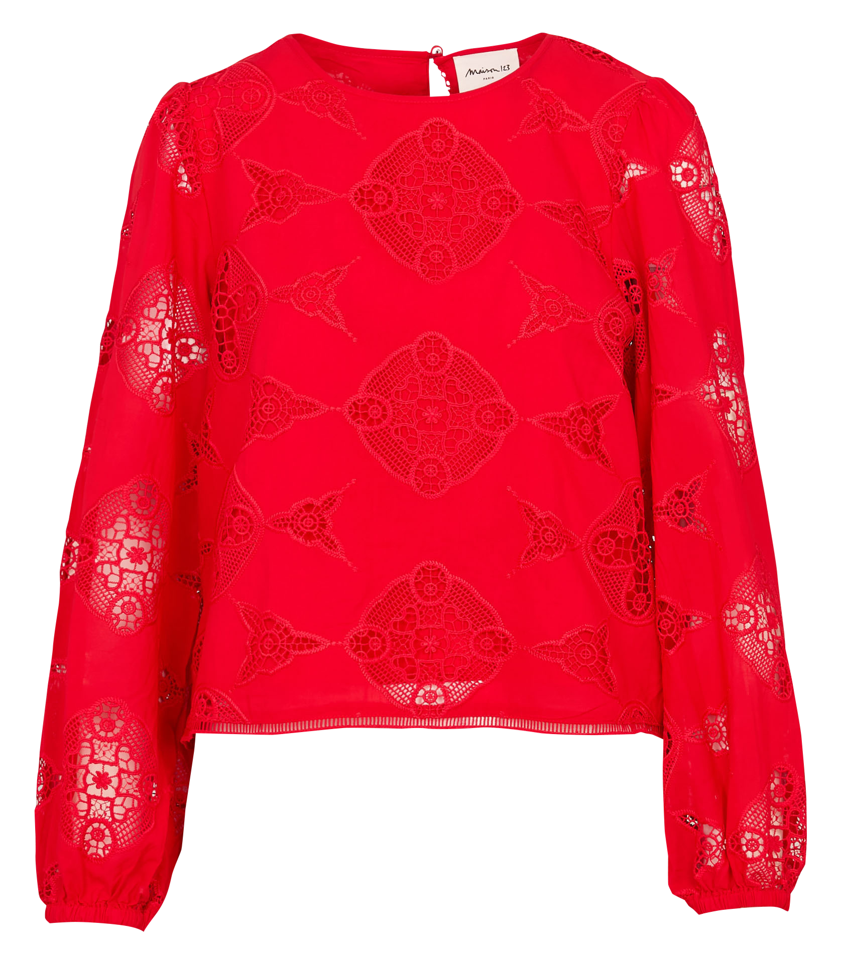 Straight cotton-blend blouse MAISON 123 Red