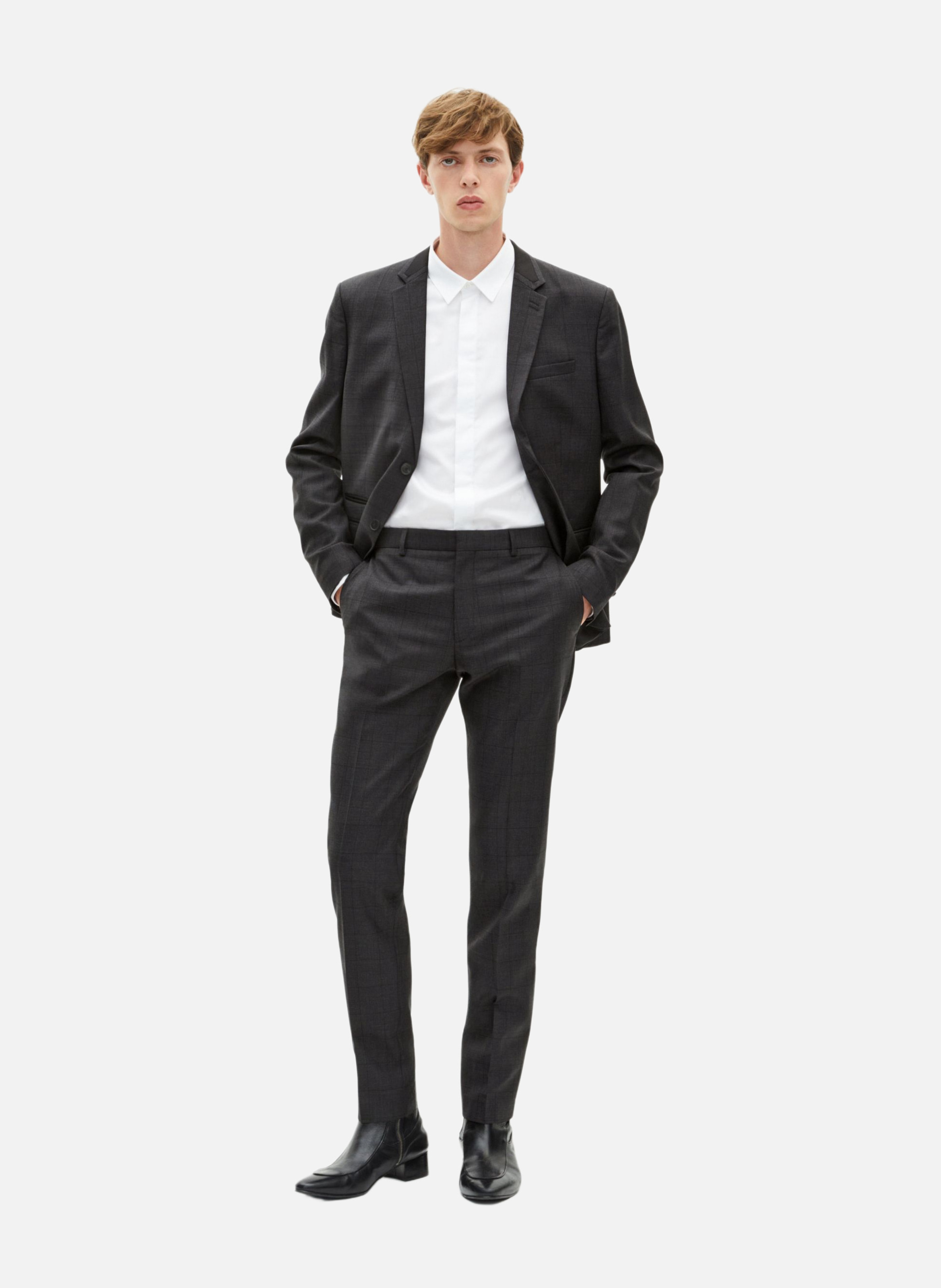 Slim Fit Plaid Suit Pants THE KOOPLES Black