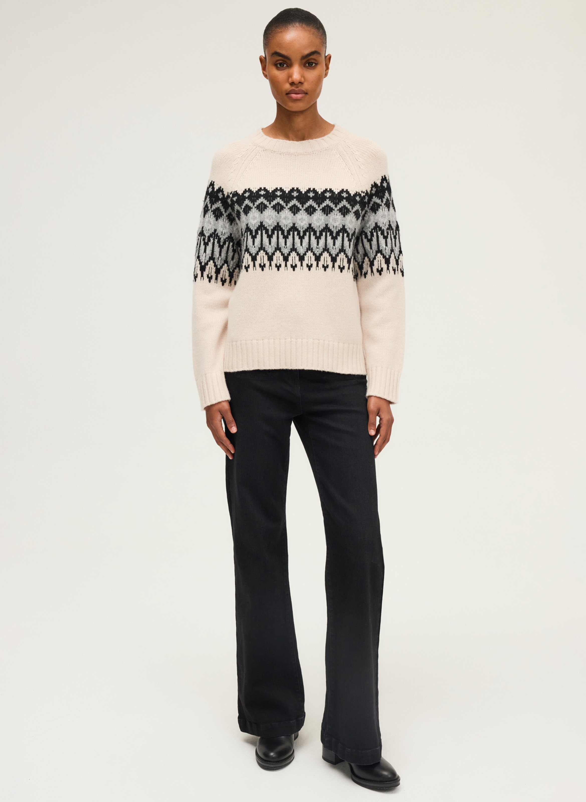 Pull col rond en laine PABLO Gris