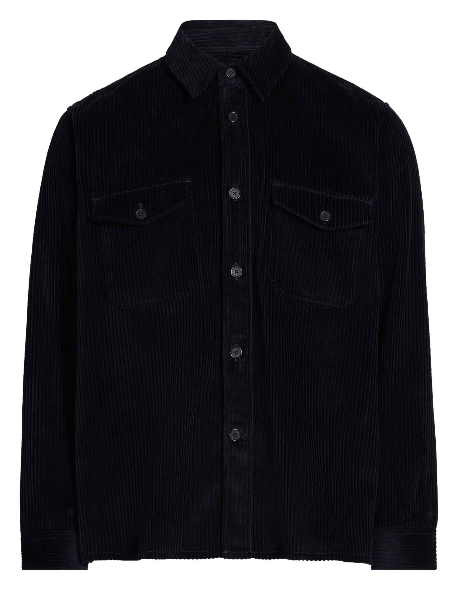 Surchemise droite col classique en velours côtelé SAISON 1865 Bleu