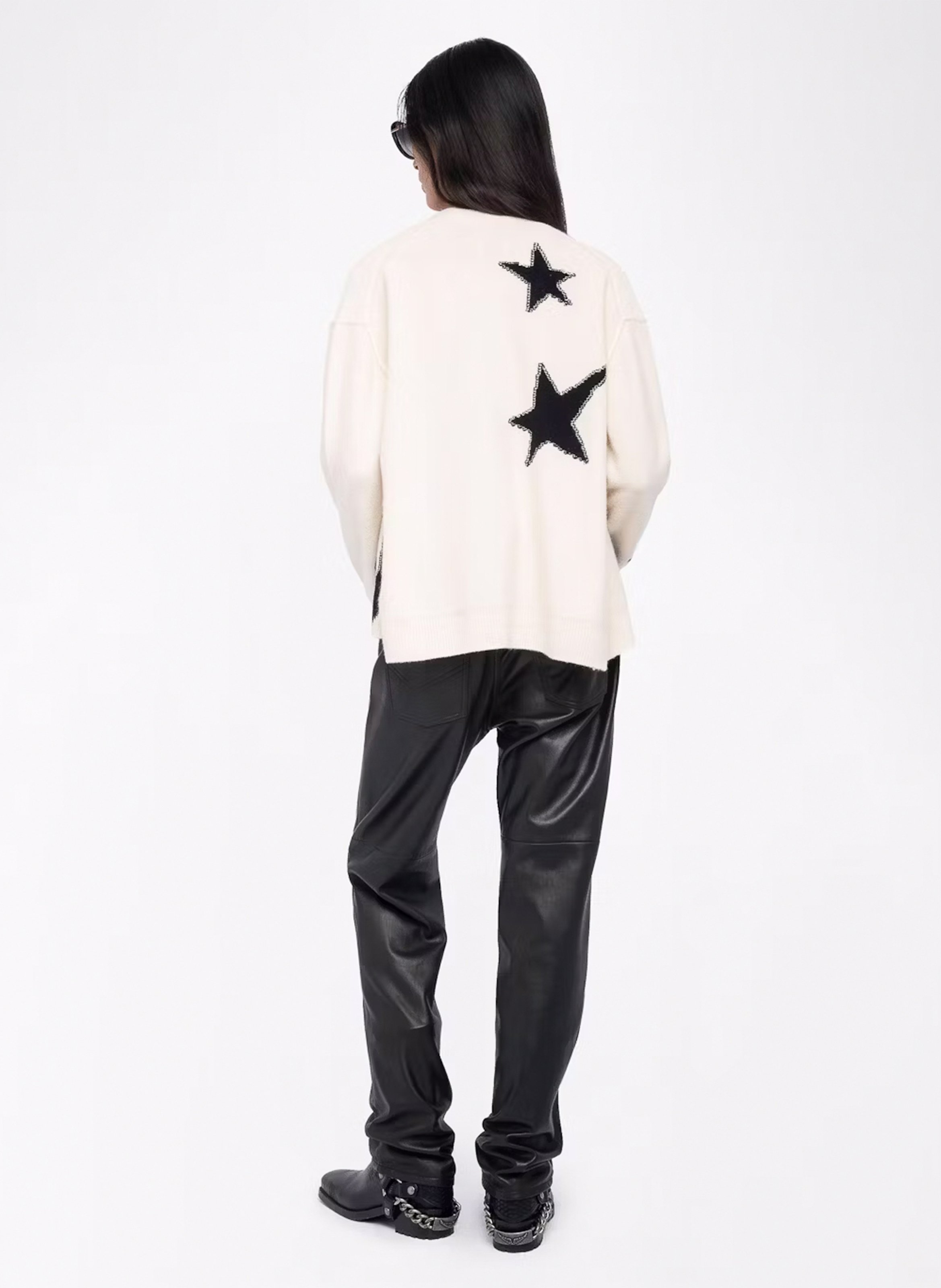 V-Ausschnitt Weste mit Muster ZADIG&VOLTAIRE Weiss