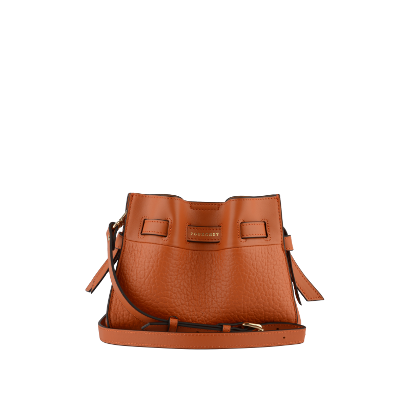 Shoulder bag - cowhide leather POURCHET Orange