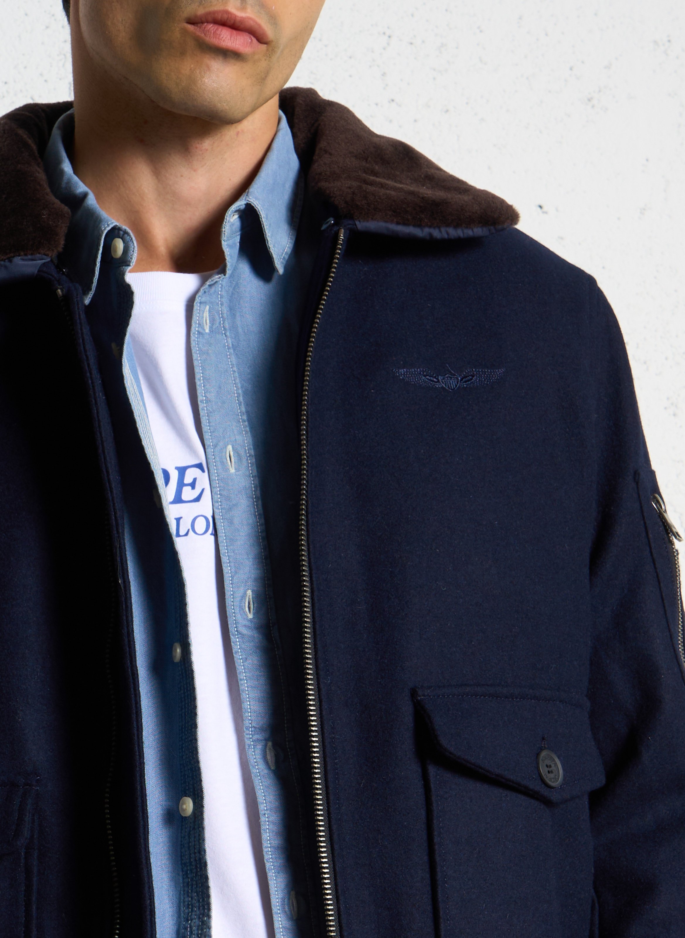 Pilotenjack | wolblend BOMBERS ORIGINAL Blauw