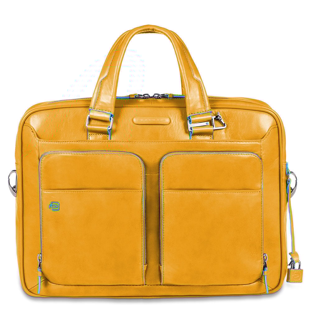 Leather laptop bag PIQUADRO