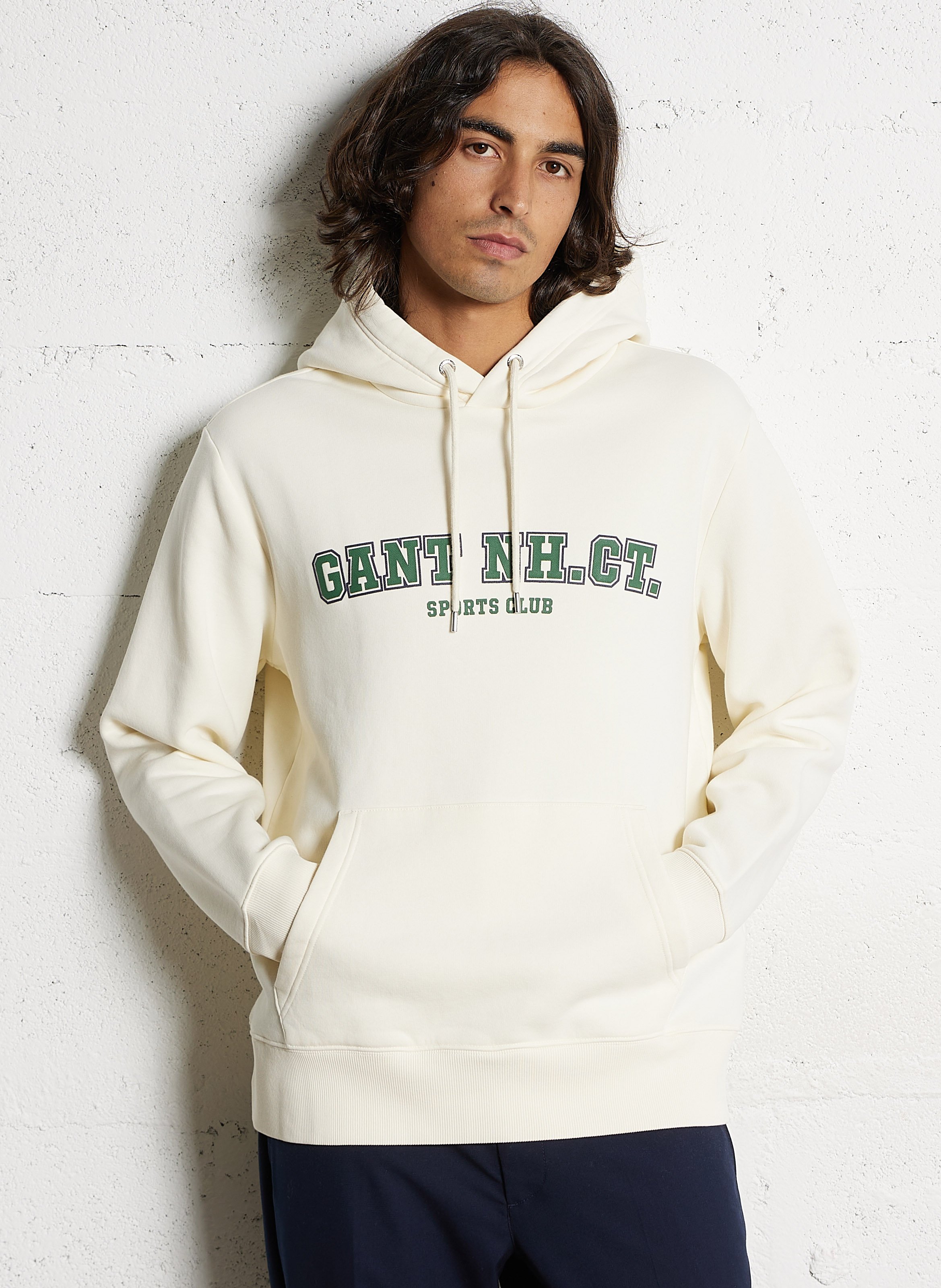 Sweat à capuche en coton mélangé  GANT Beige