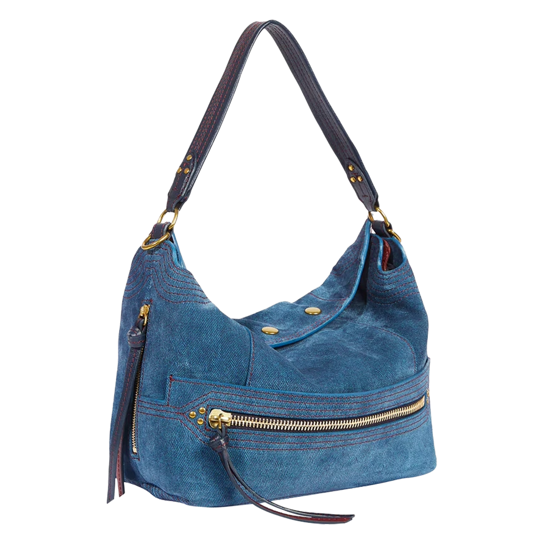 Sac baguette porté épaule en cuir JEROME DREYFUSS Bleu