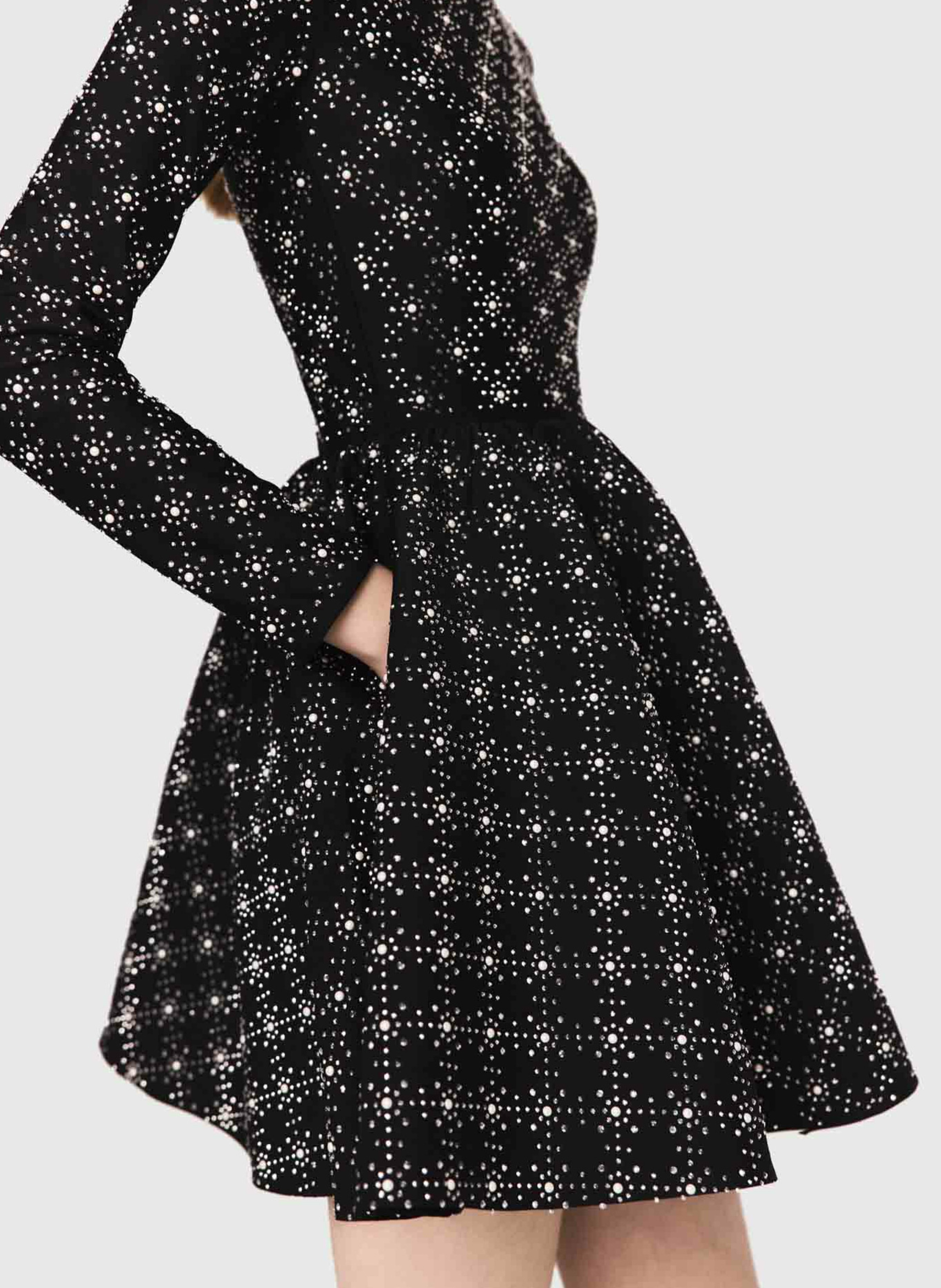 Short printed round-neck dress MAJE Black