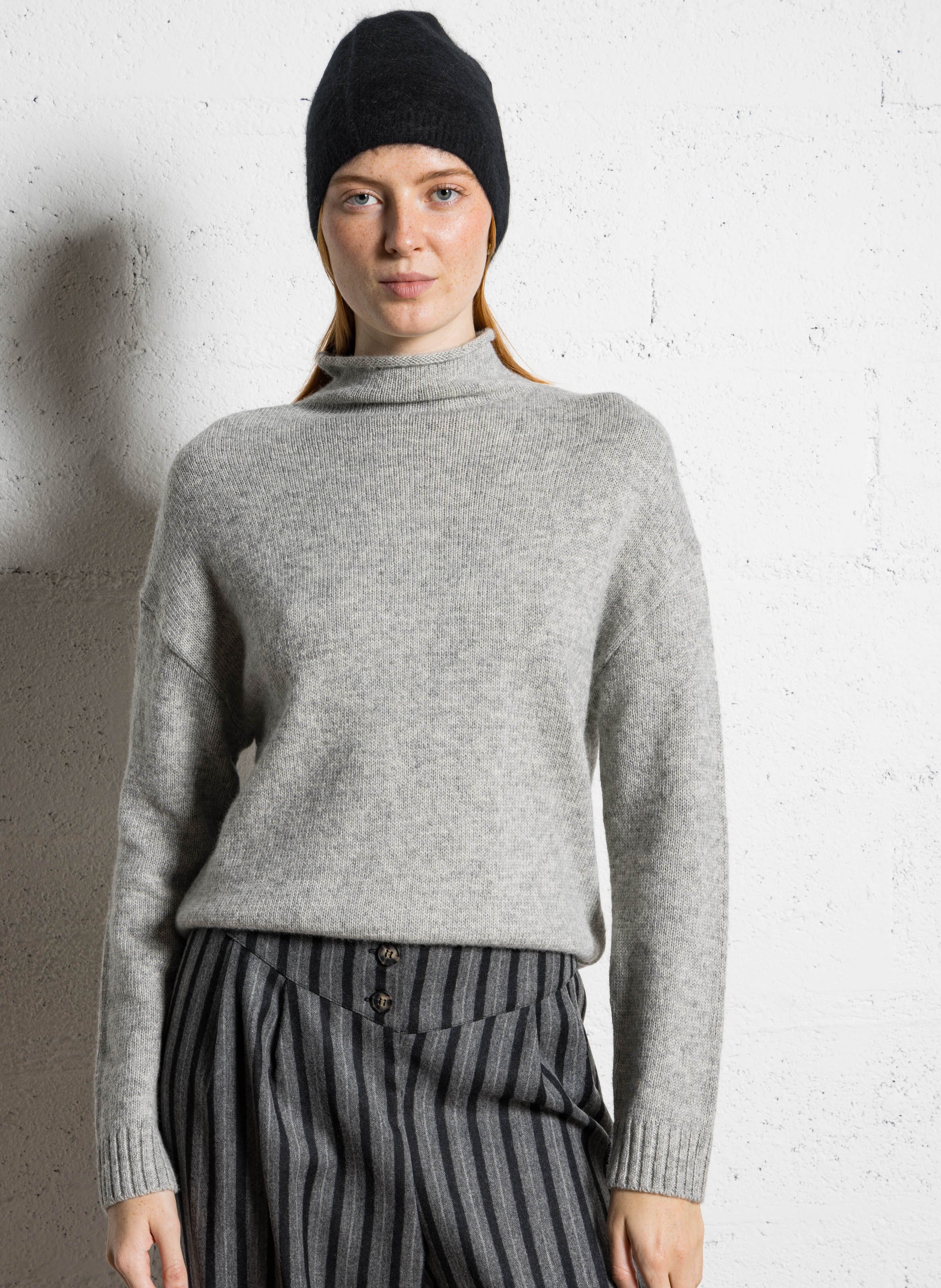 Pull oversize col montant en coton mélangé SUD EXPRESS