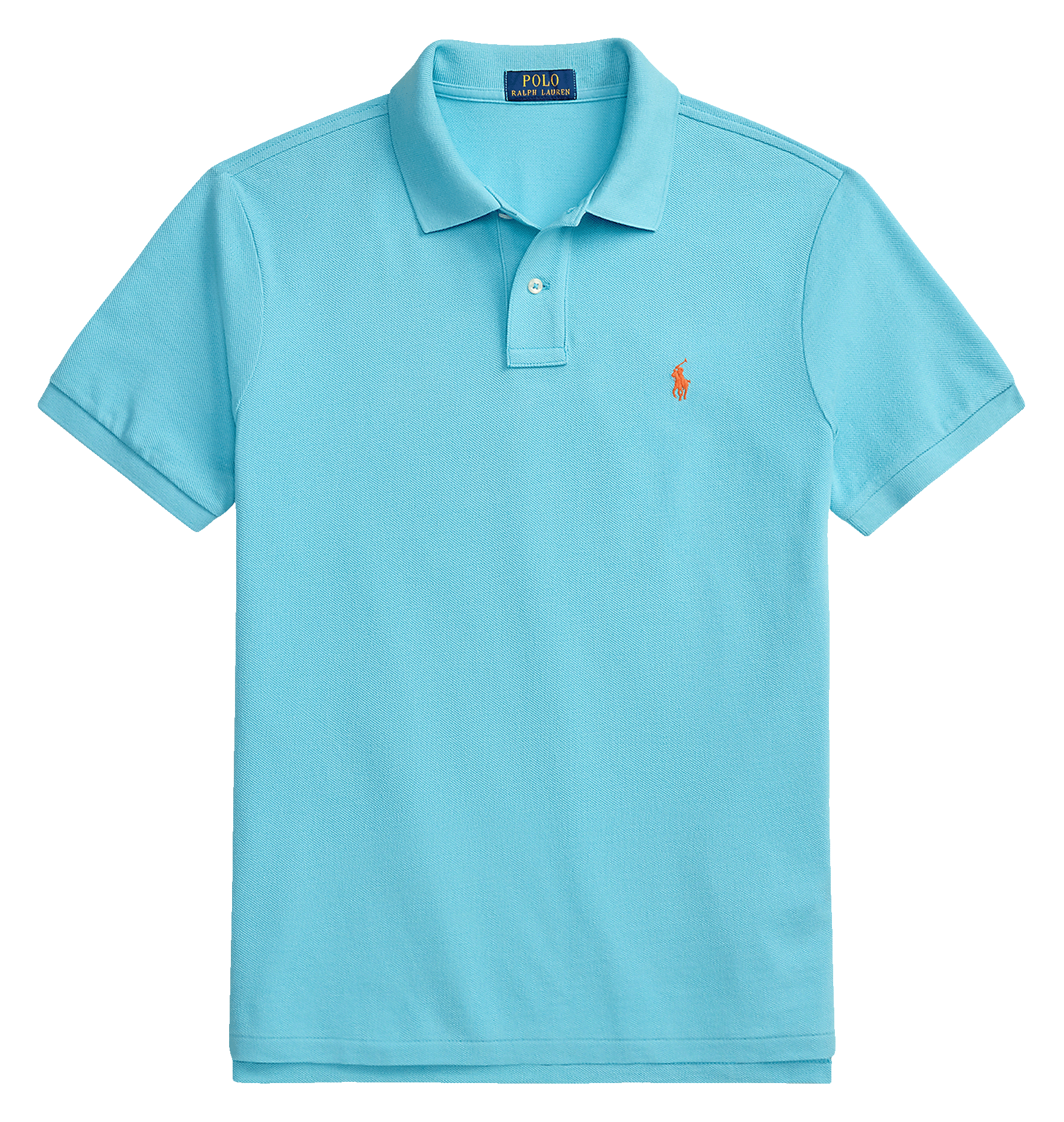 Getailleerde katoenen polo met korte mouwen POLO RALPH LAUREN Blauw