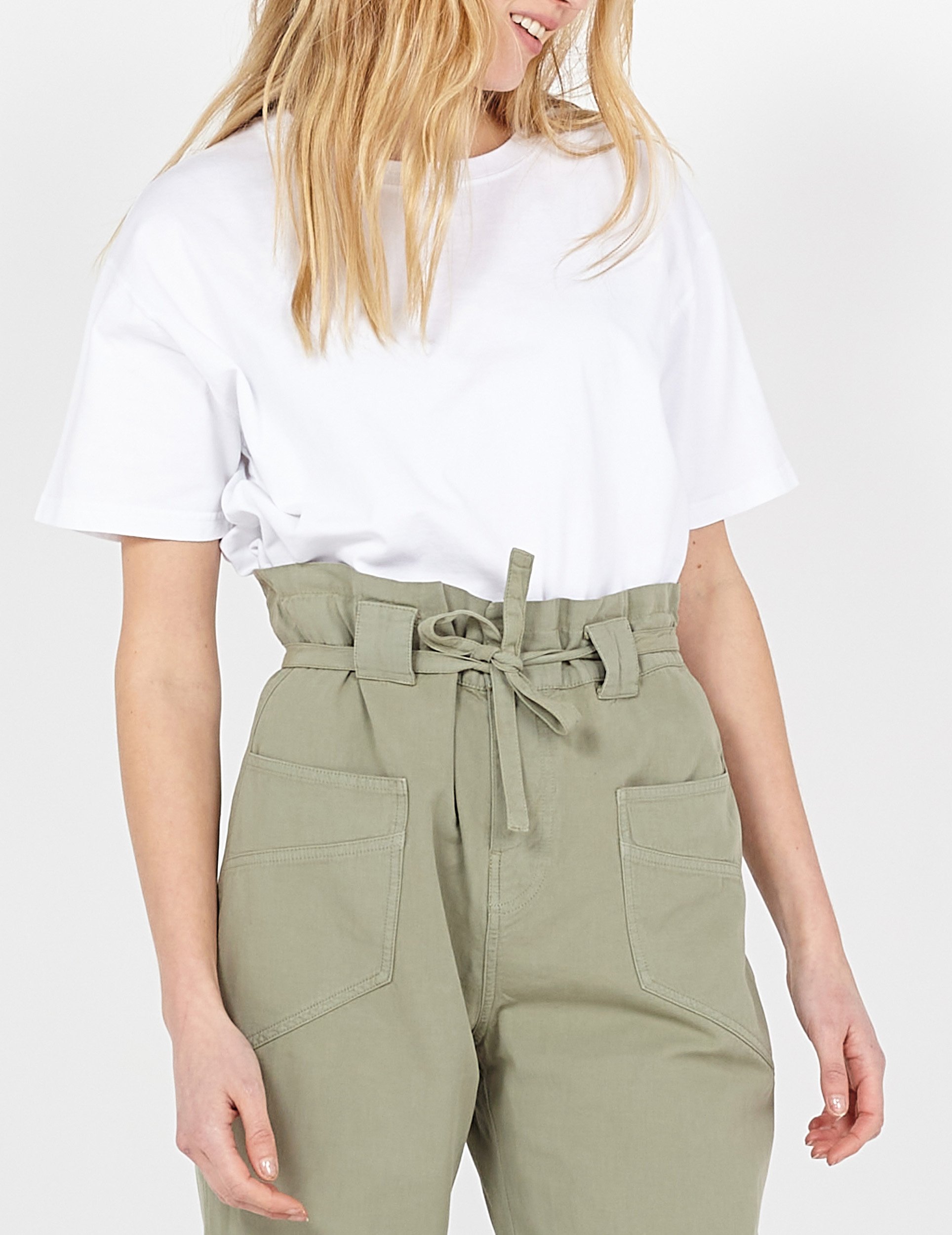 Tee-shirt ample col rond en coton  AMERICAN VINTAGE Blanc