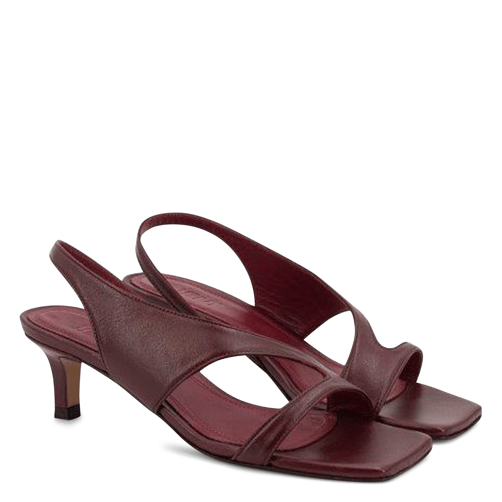Sandales à talon en cuir TORAL Rouge