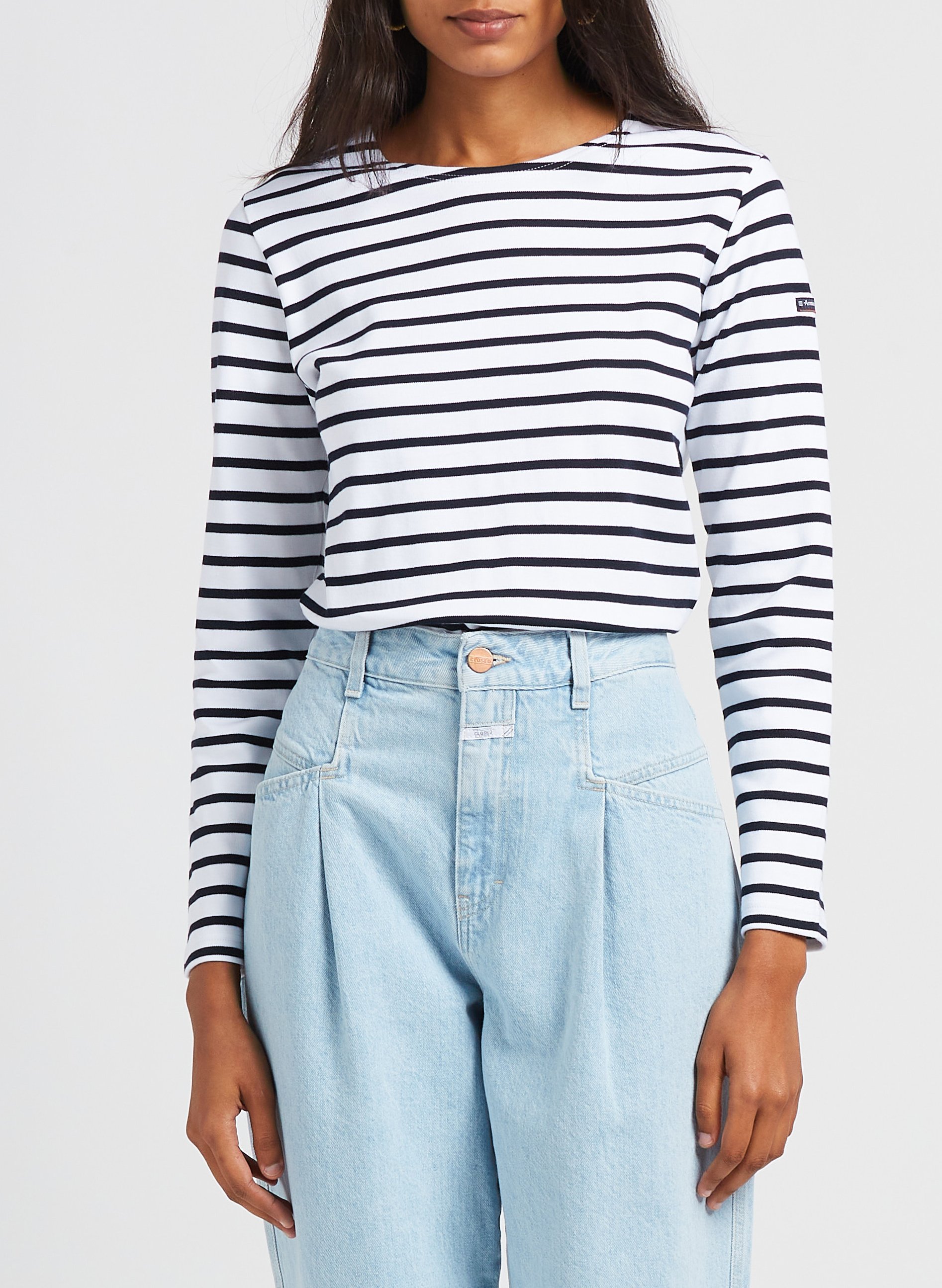 Matrosenshirt aus Baumwolle mit Rundhalsausschnitt ARMOR LUX Weiss