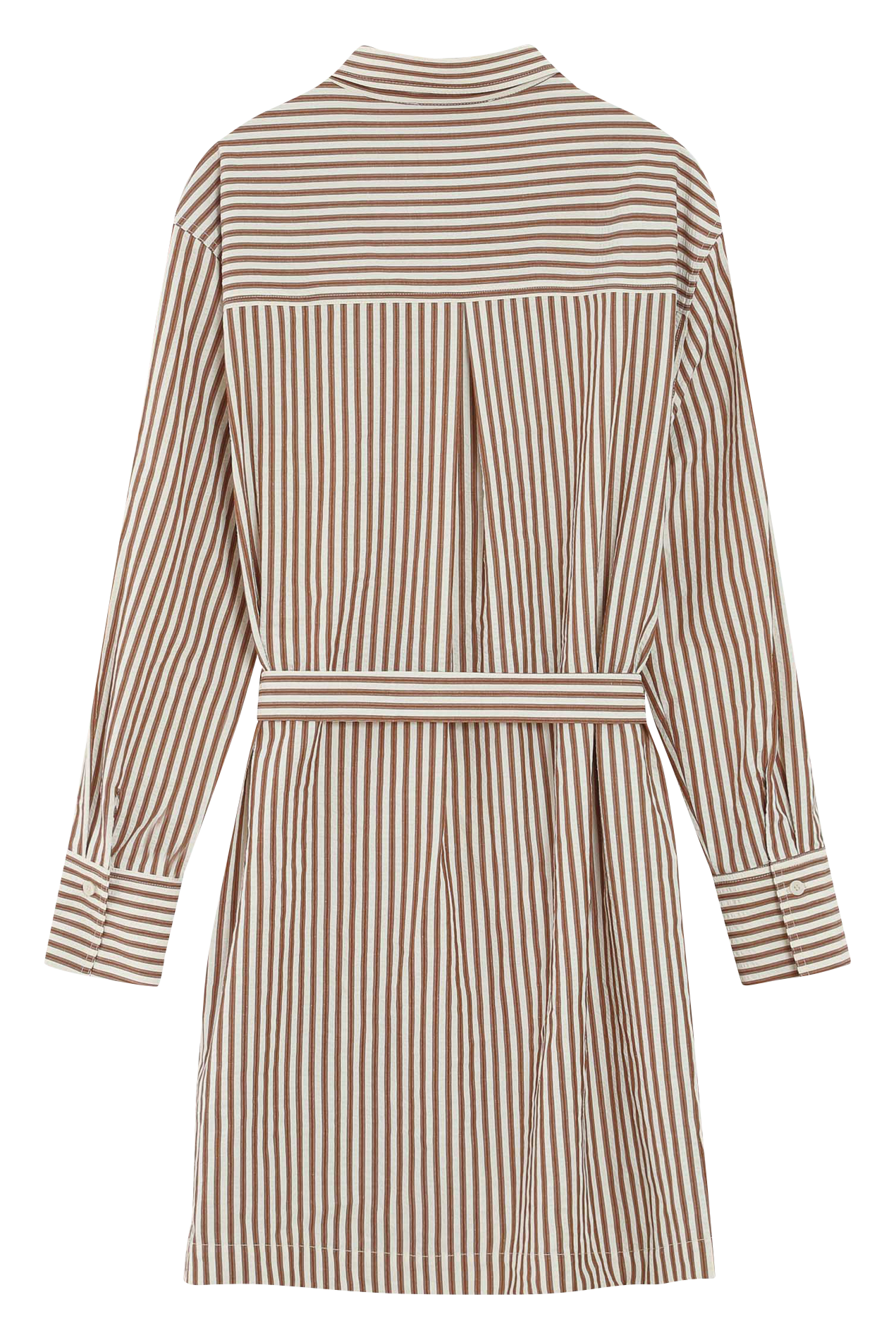 Robe courte col classique en coton mélangé GRACE ET MILA Marron