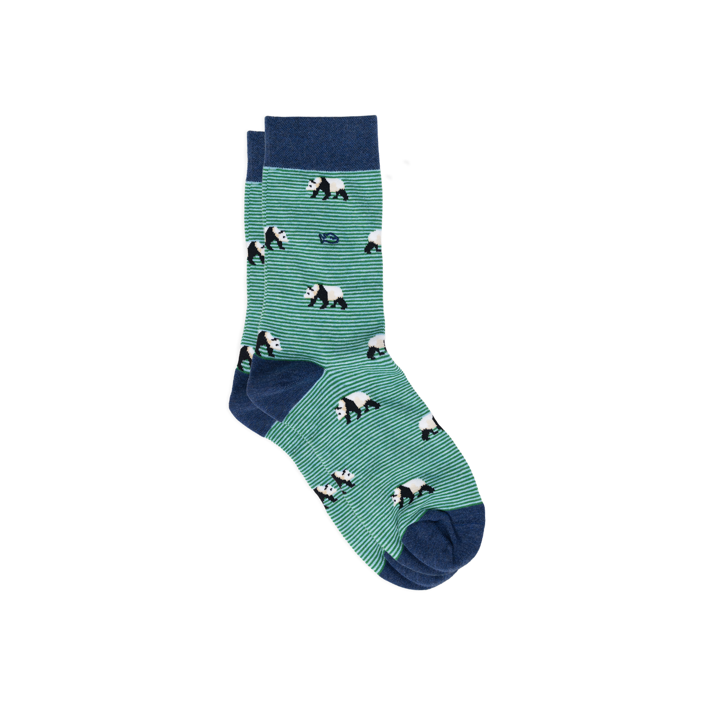 Combed Cotton Animal Socks PARESSEUX Vert et bleu