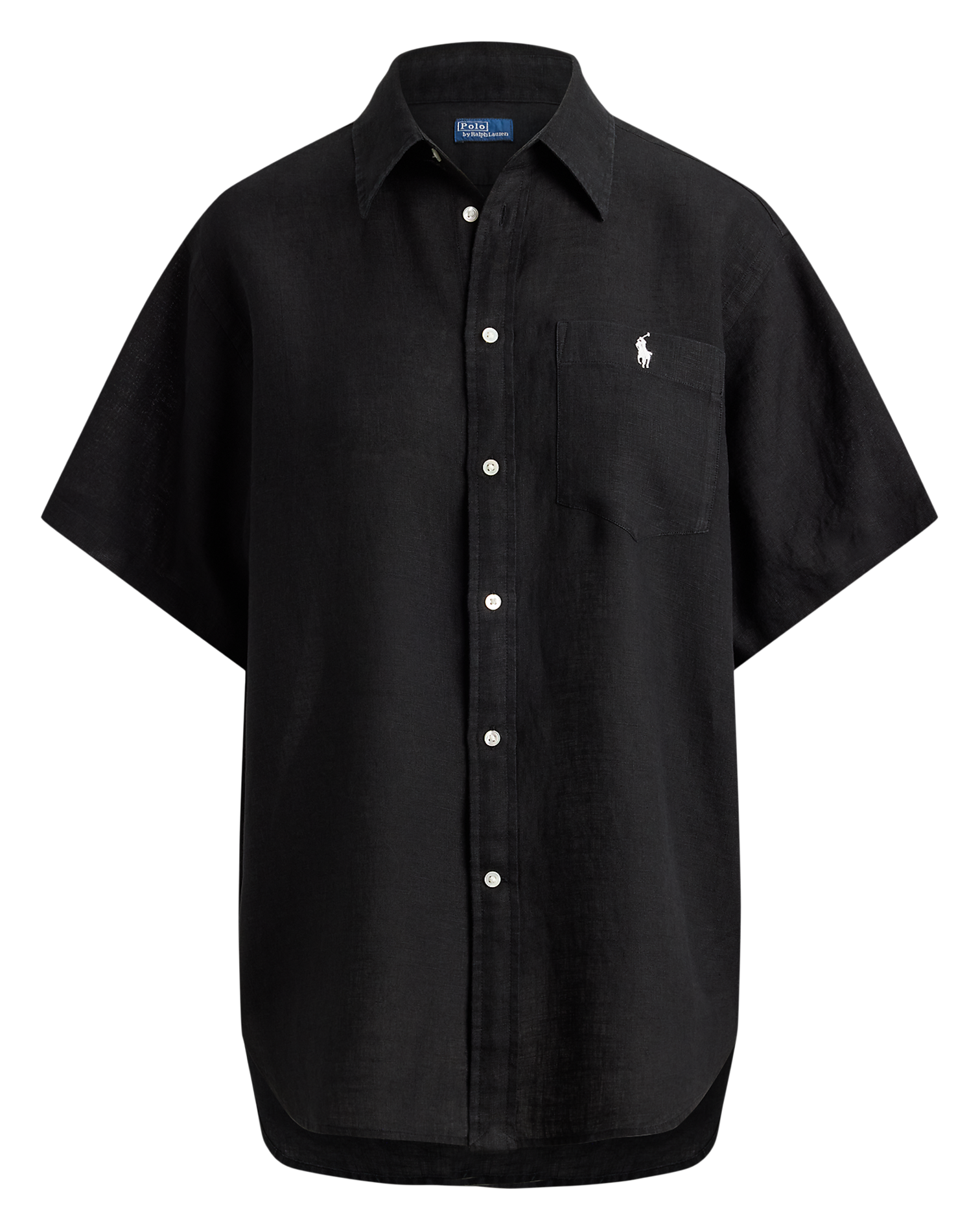 Gerade geschnittenes Leinenhemd mit klassischem Kragen POLO RALPH LAUREN Schwarz