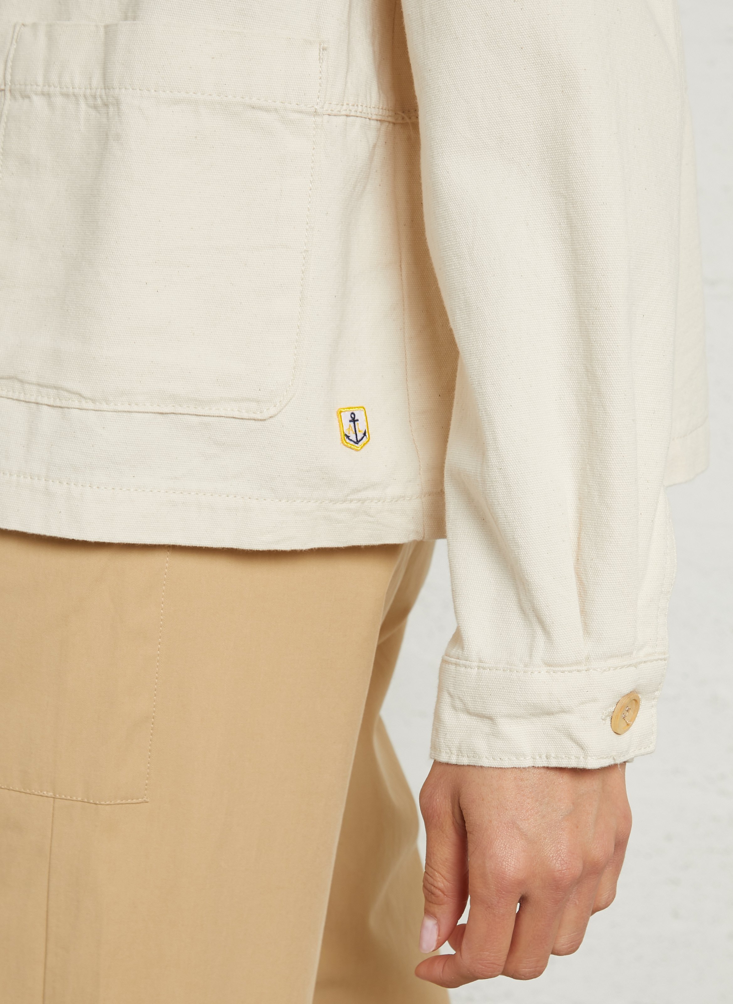 Veste droite à poches unie en coton ARMOR LUX Beige